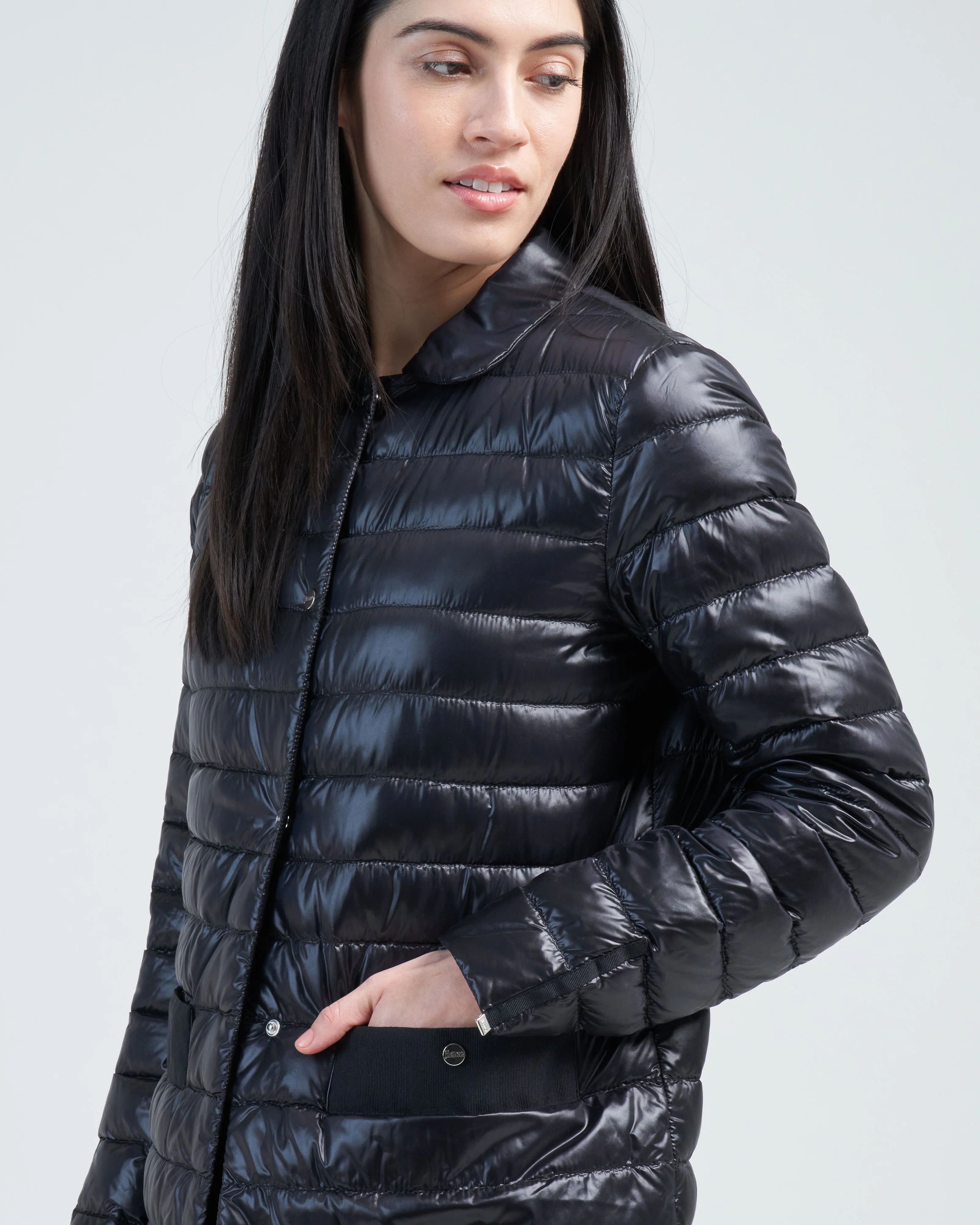 nylon ultralight midi snap front jacket - Image 5
