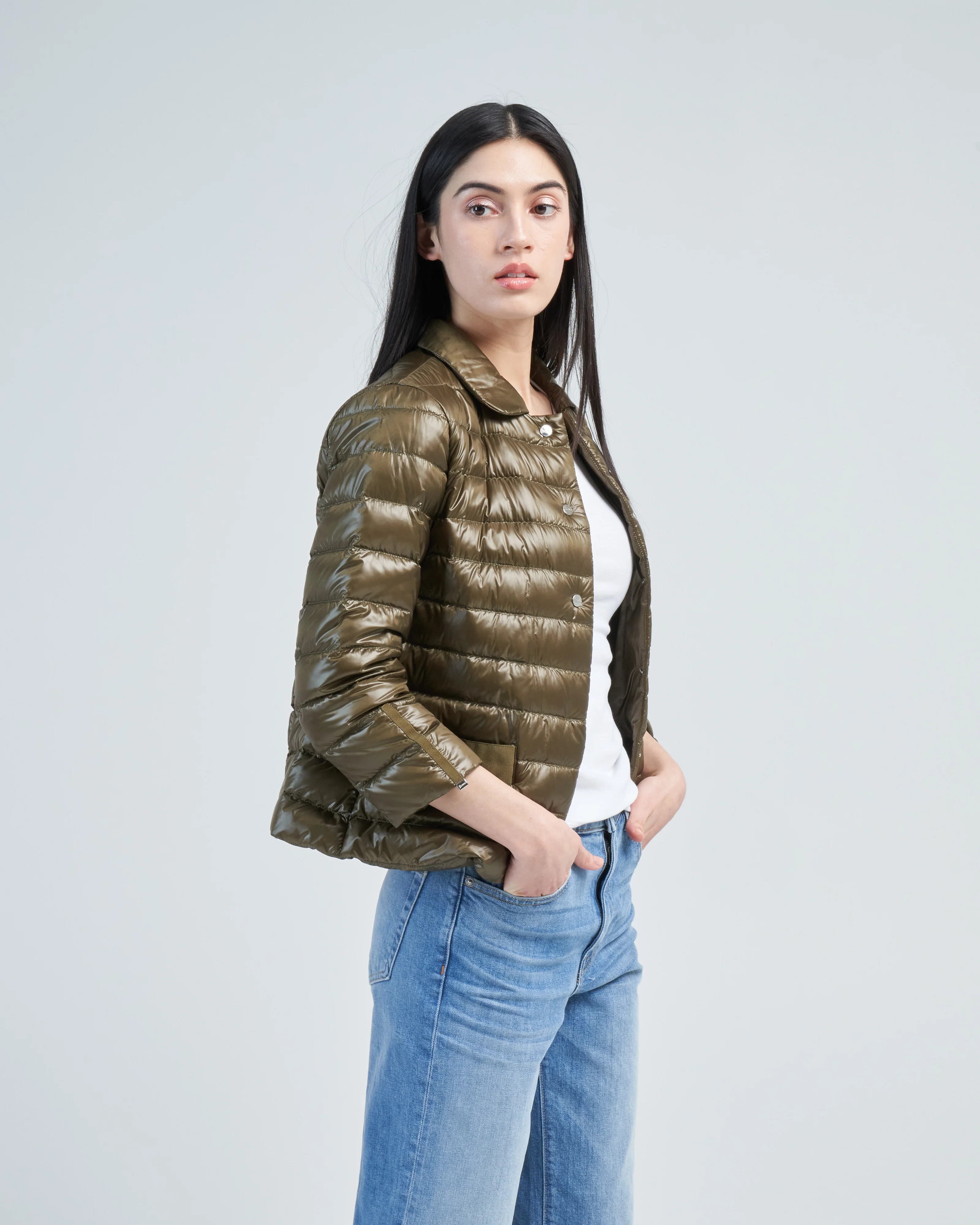 nylon ultralight short snap front jacket - Image 3