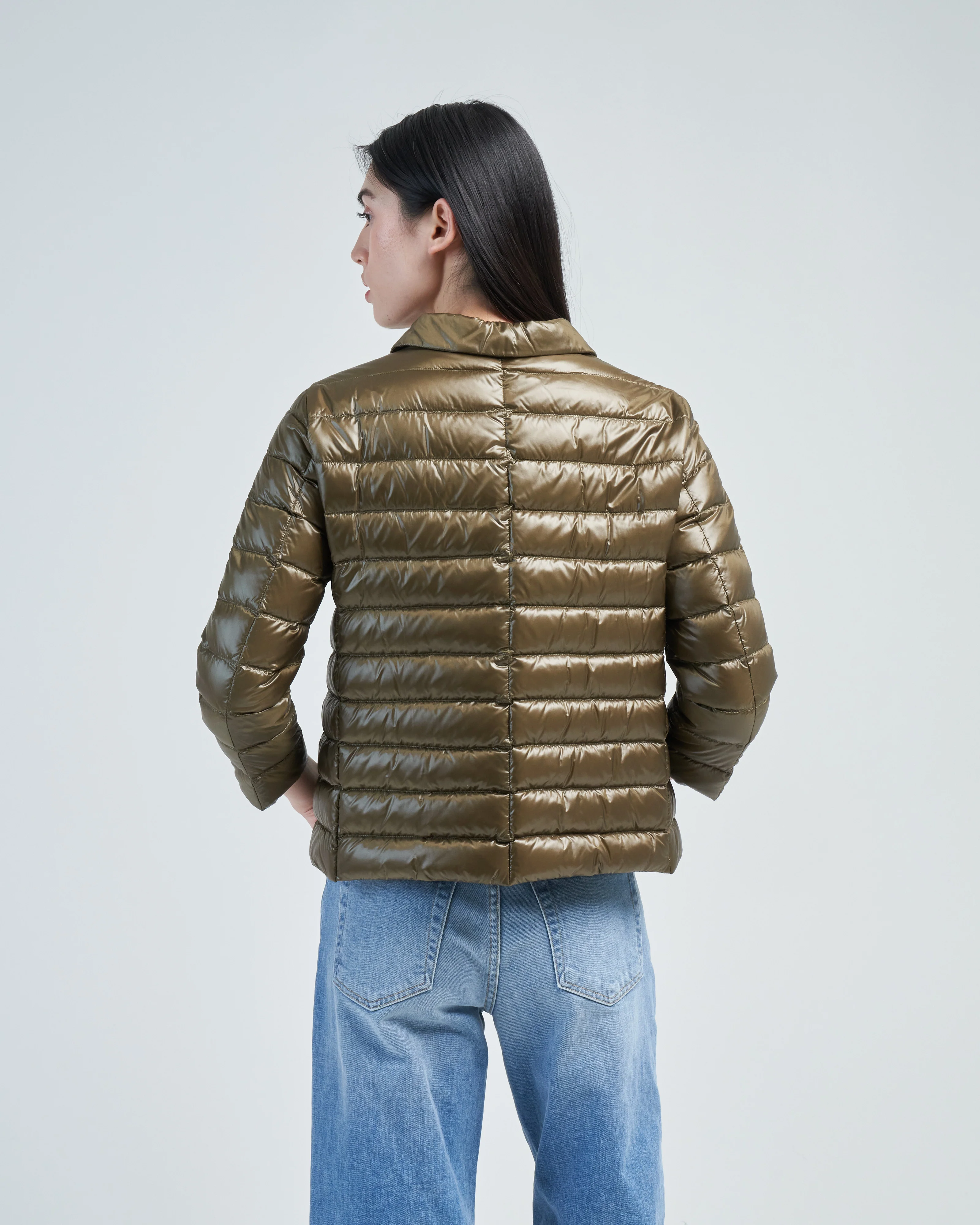 nylon ultralight short snap front jacket - Image 4