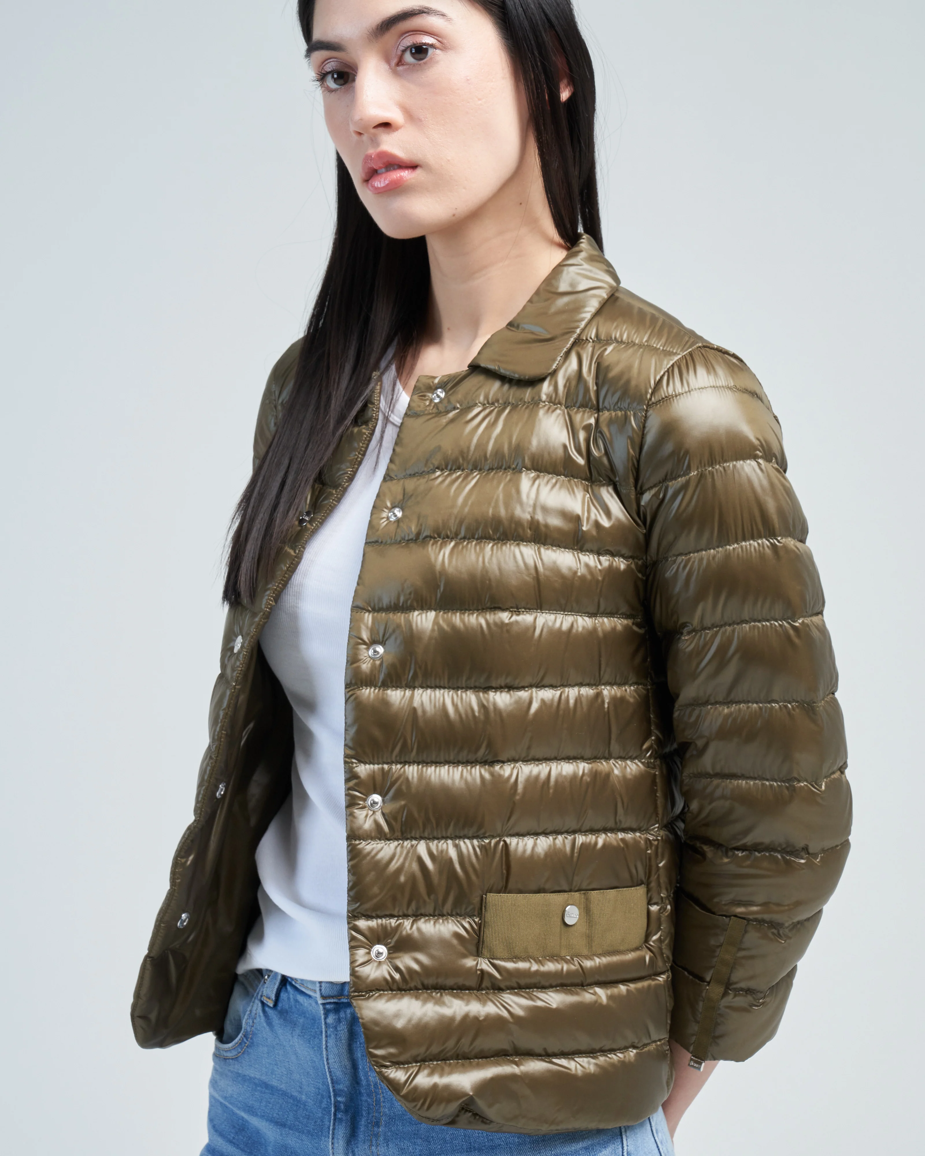 nylon ultralight short snap front jacket - Image 5