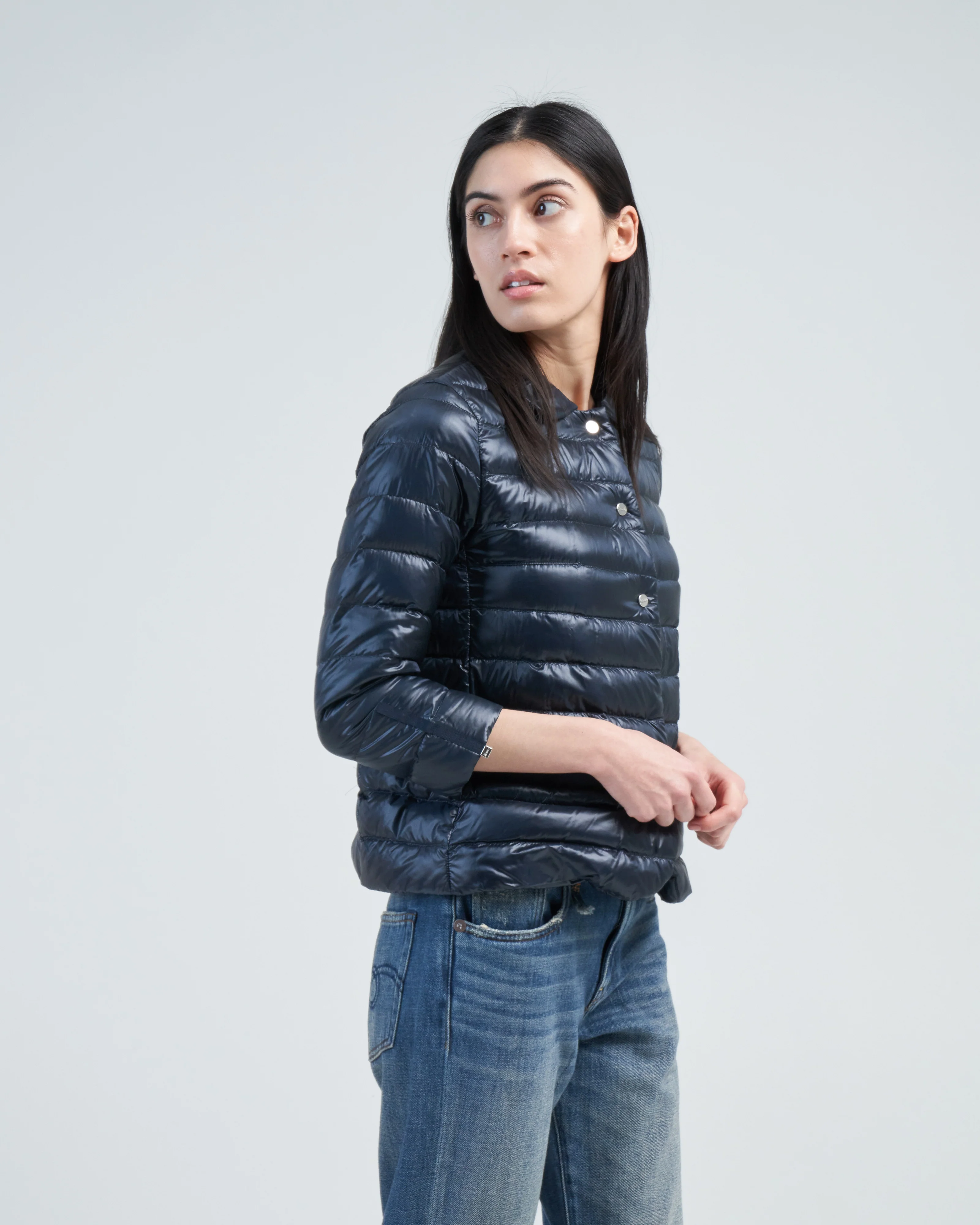 nylon ultralight short snap front jacket - Image 3