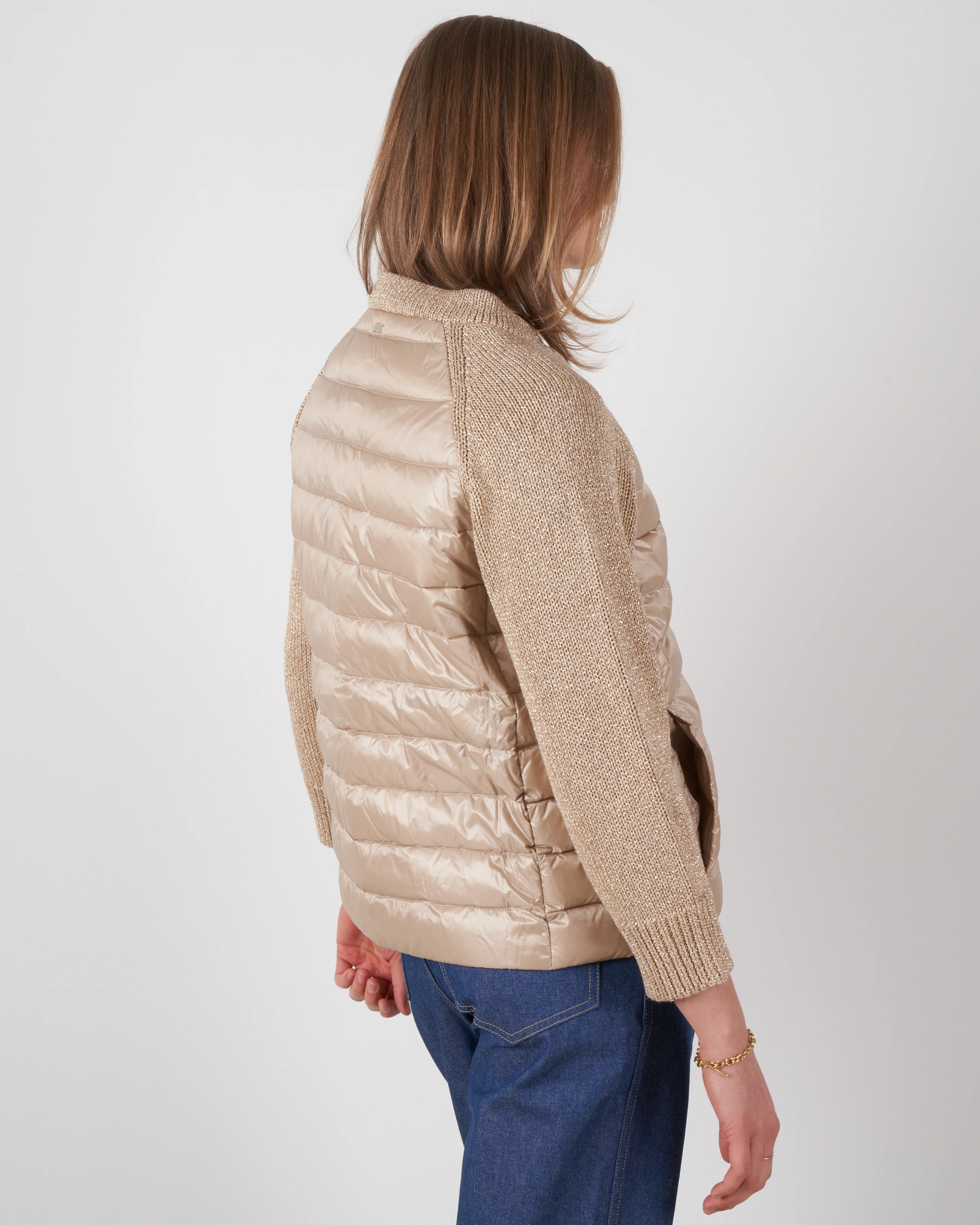 raglan sweater with lurex sleeve - champagne - Image 4