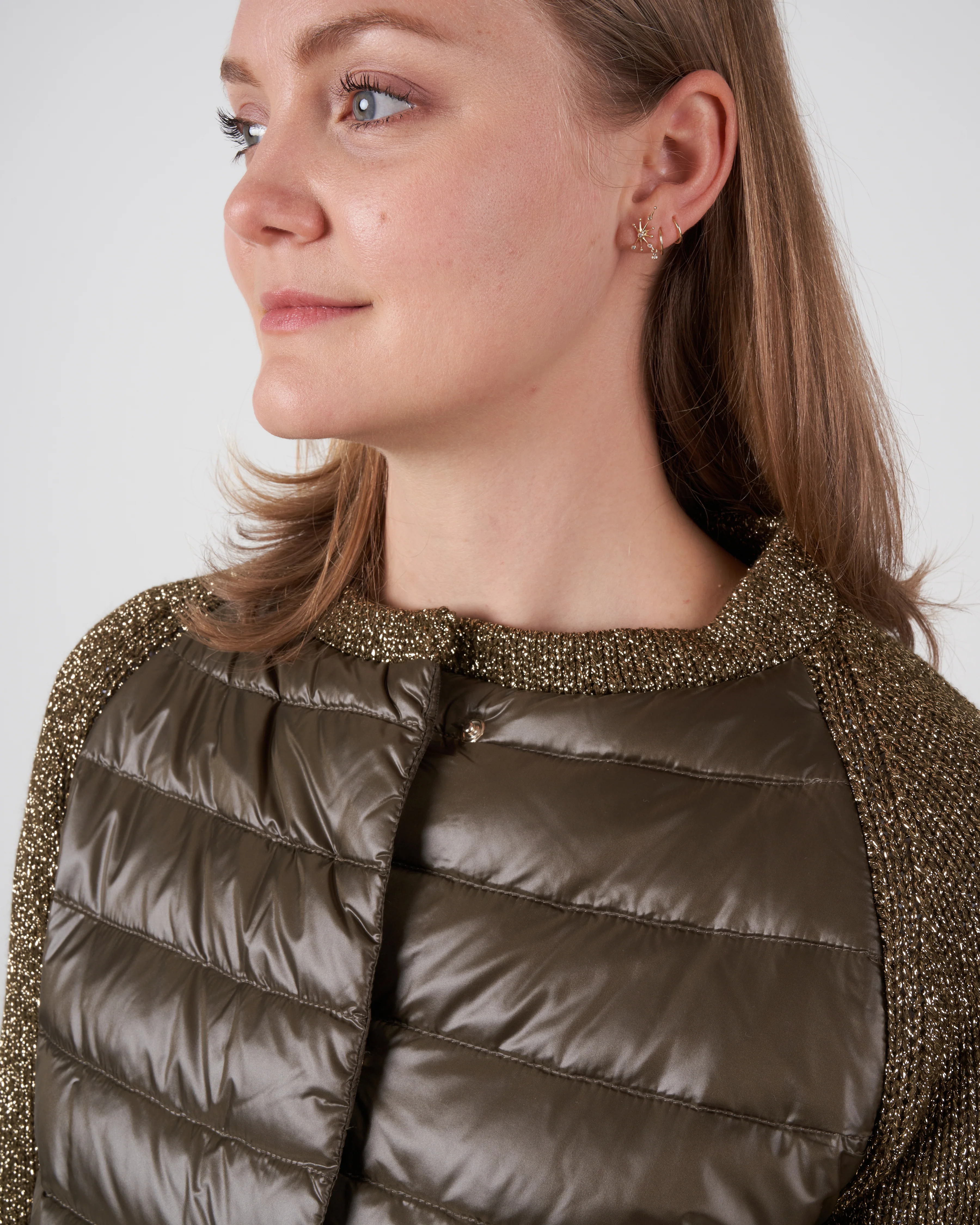 raglan with lurex sleeve - olive - Image 5