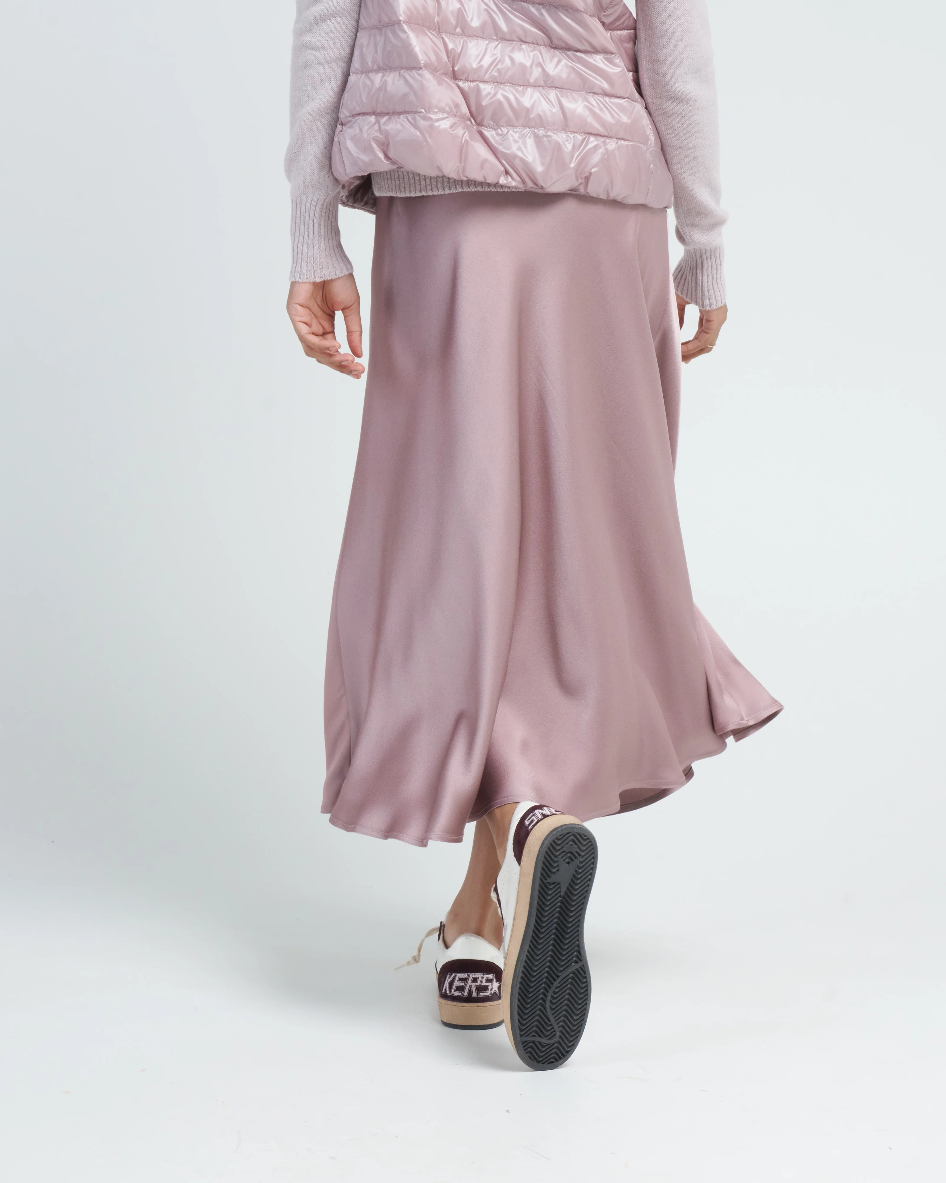 satin long skirt - lilac - Image 4