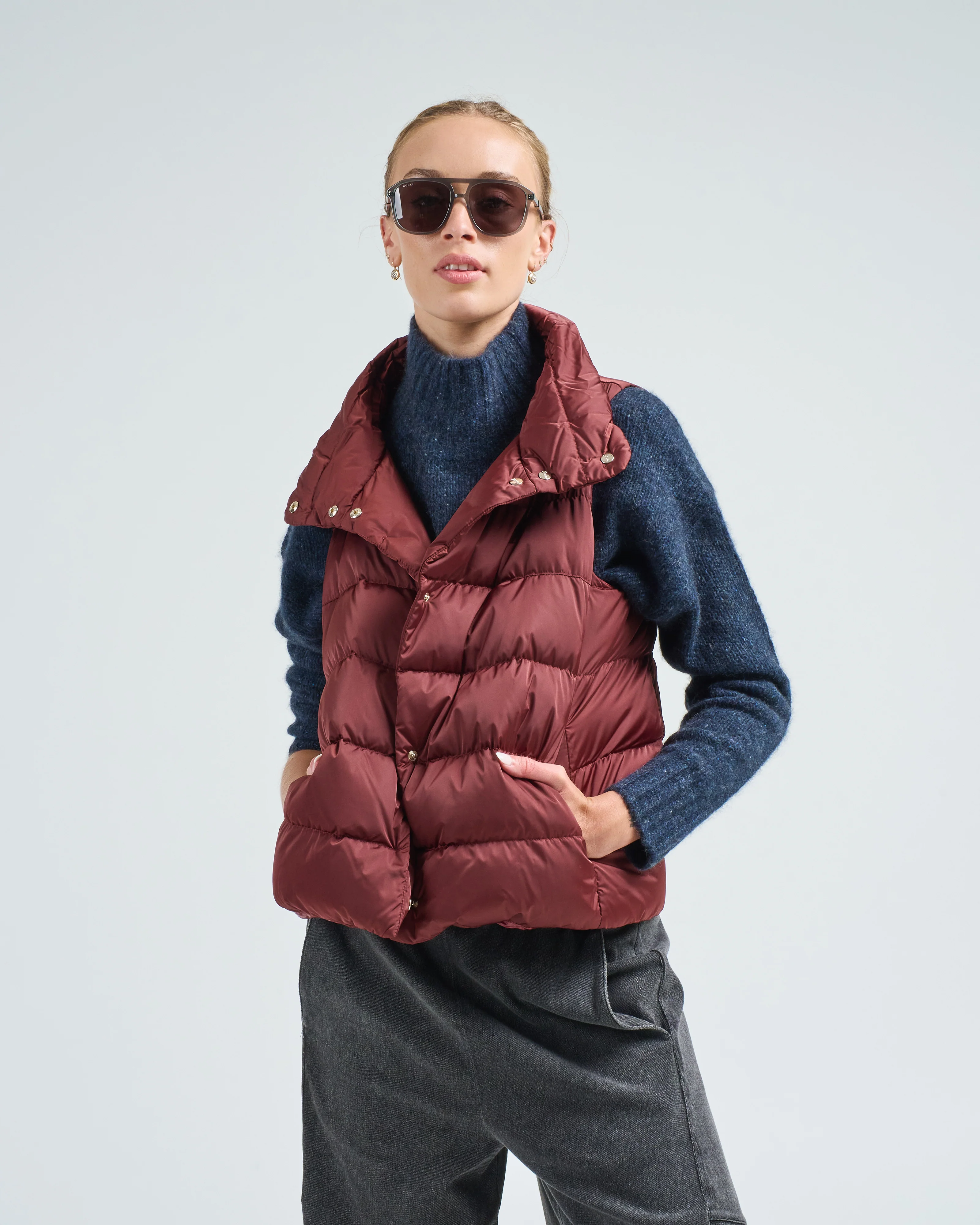 satin vest w/ detachable faux fur hood - Image 7