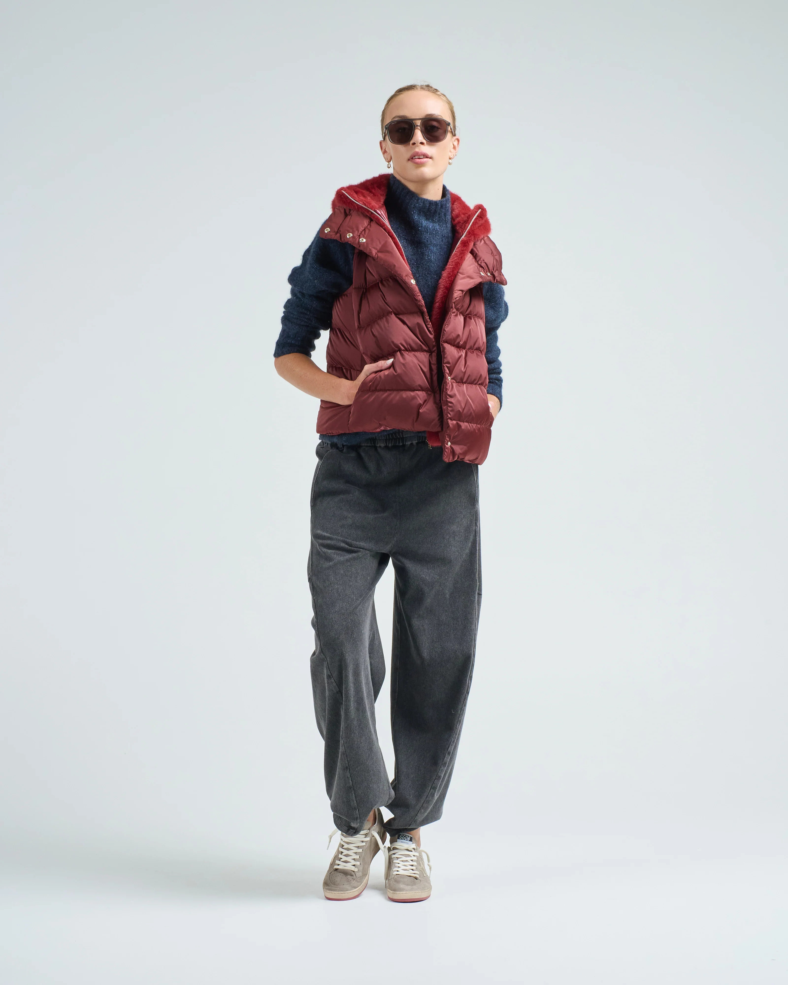 satin vest w/ detachable faux fur hood - Image 8