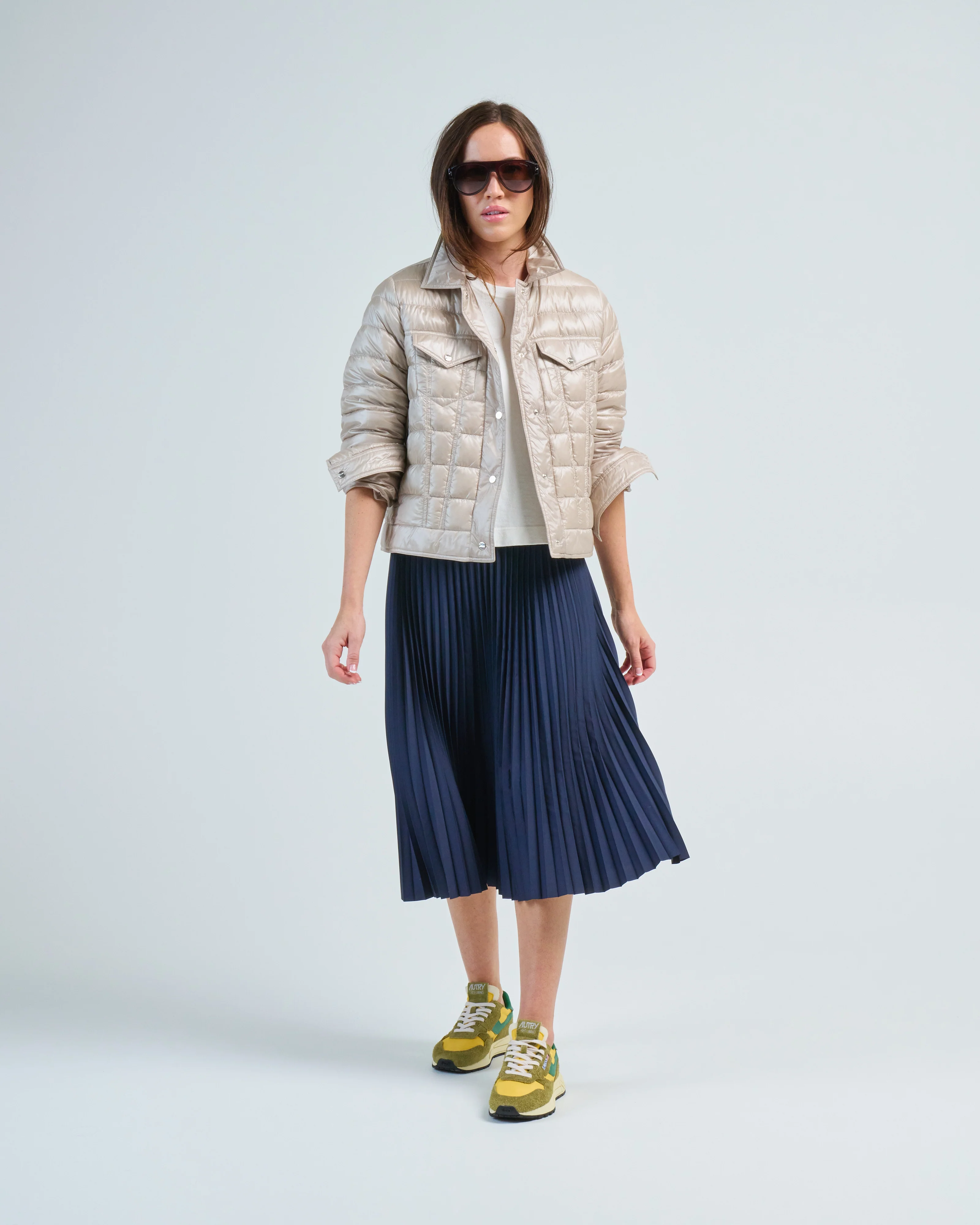 shiny nylon shirt jacket w/ chest pockets - Image 3