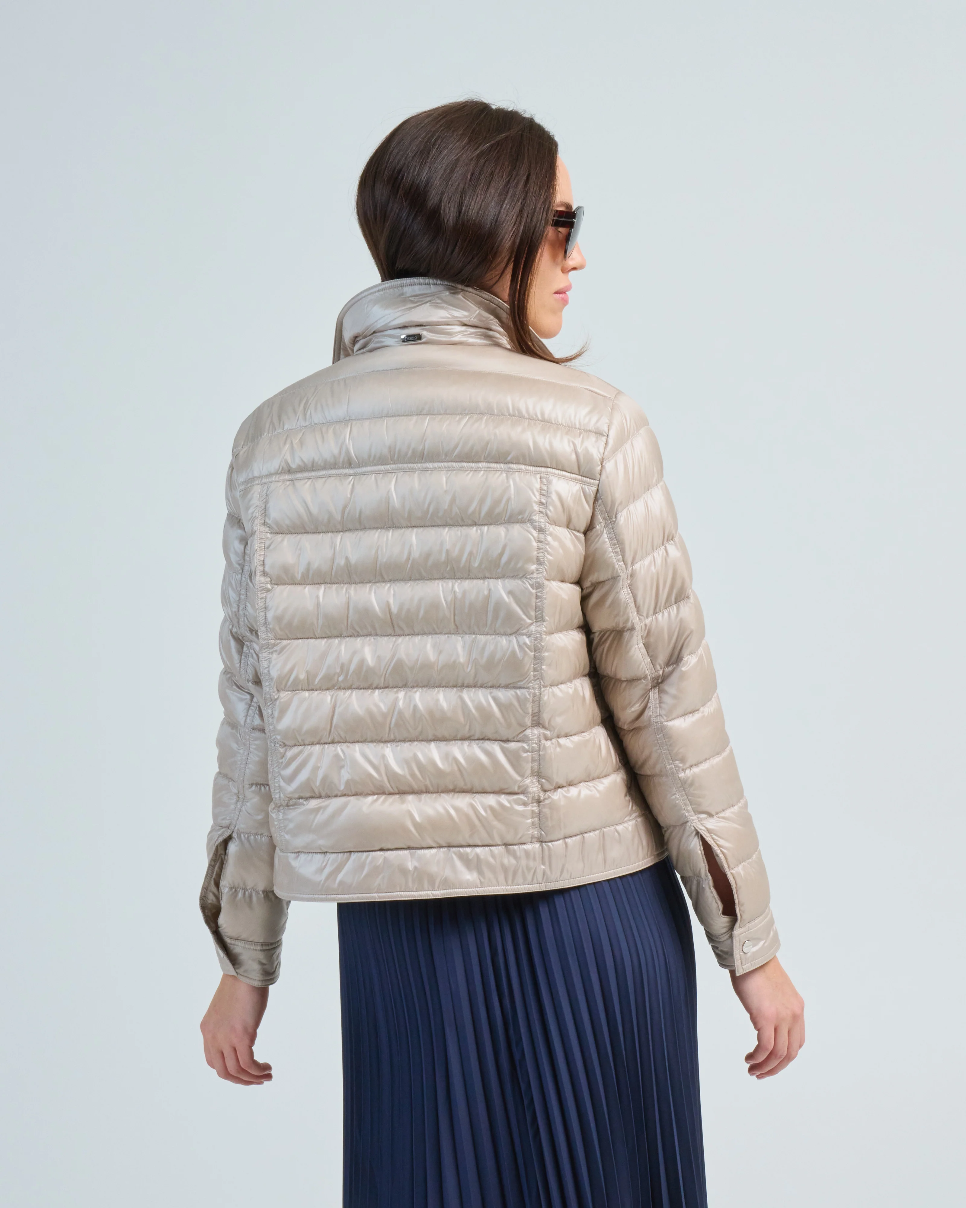 shiny nylon shirt jacket w/ chest pockets - Image 5