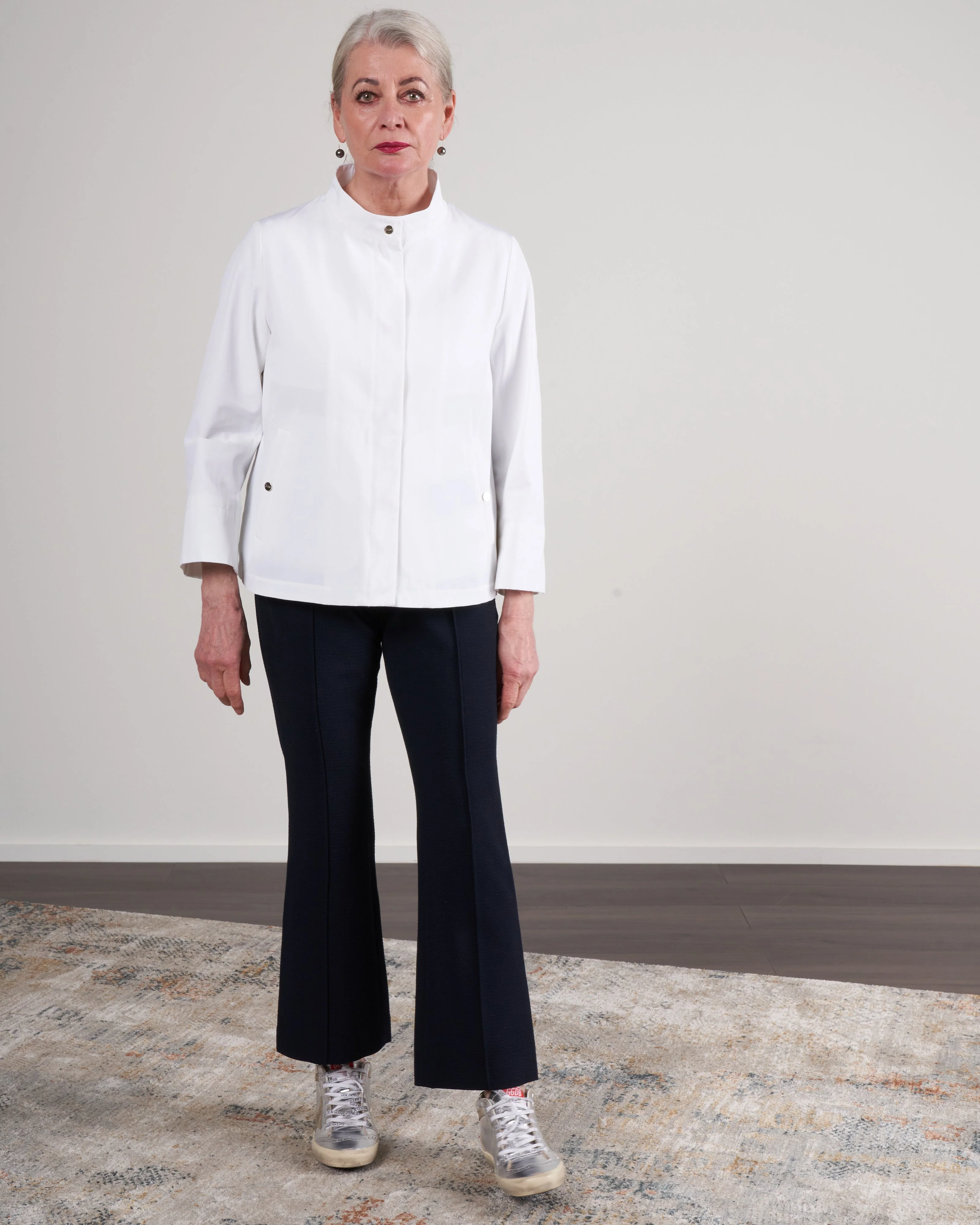 short shantung pleat back topper - bianco - Image 2