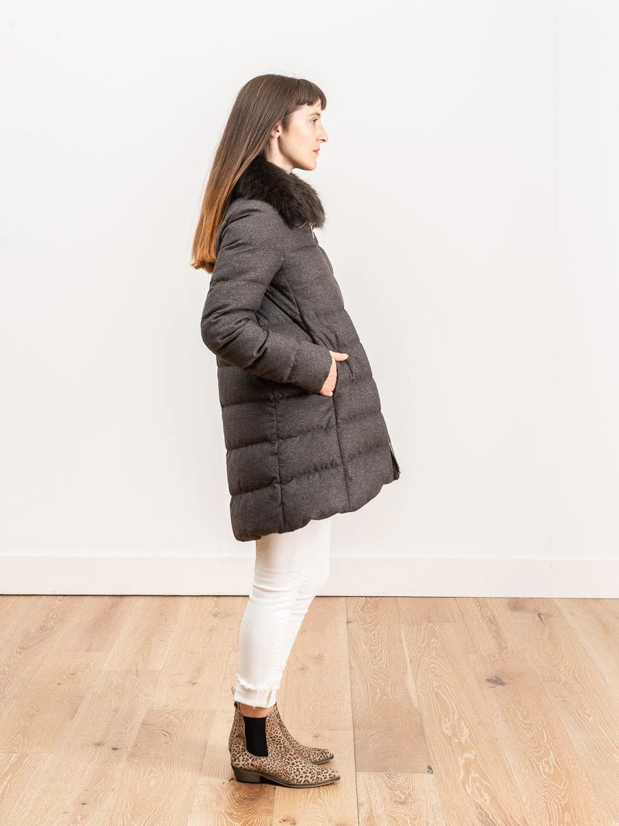 silk cashmere a-line coat - Image 2