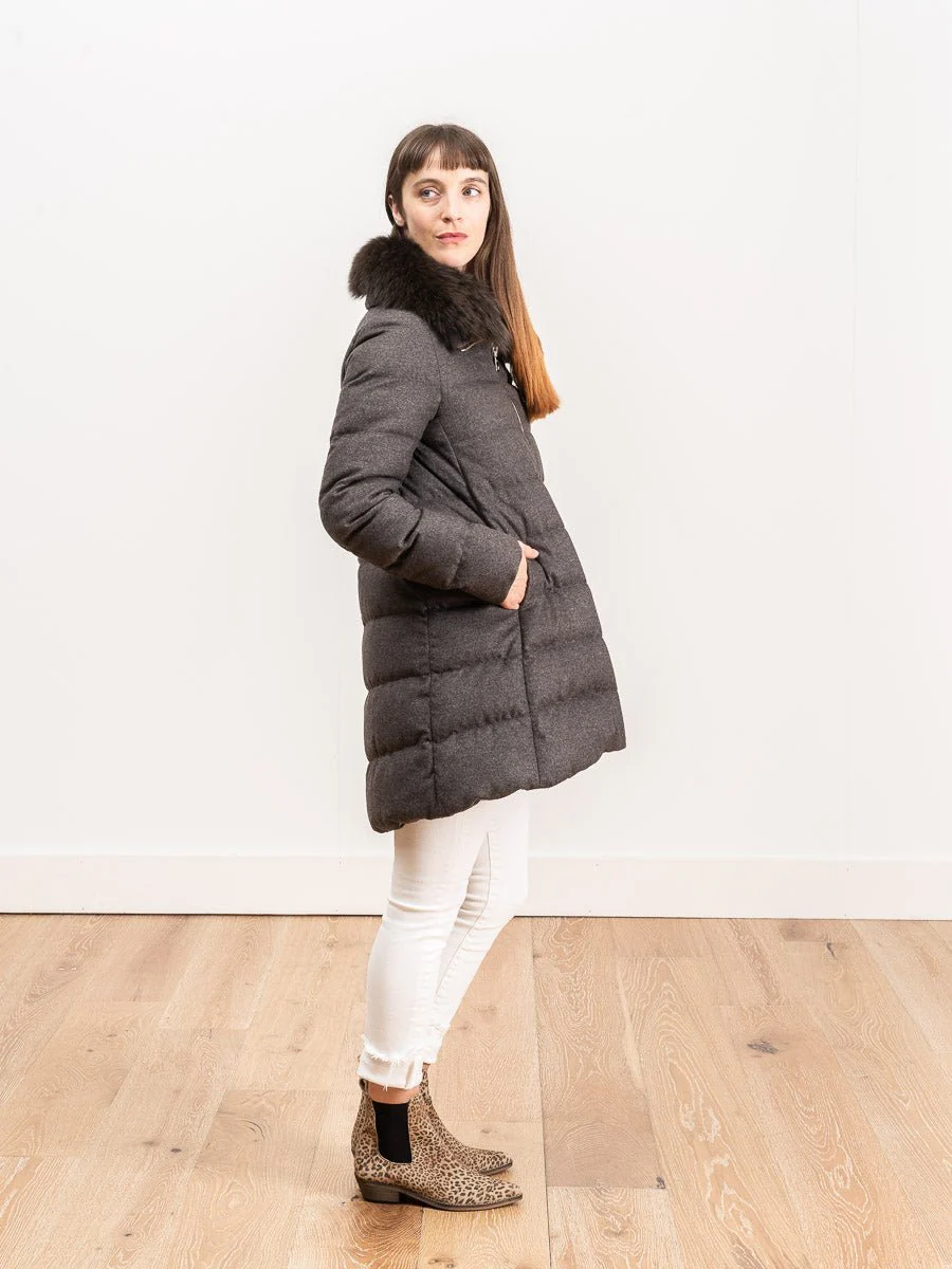 silk cashmere a-line coat - Image 3