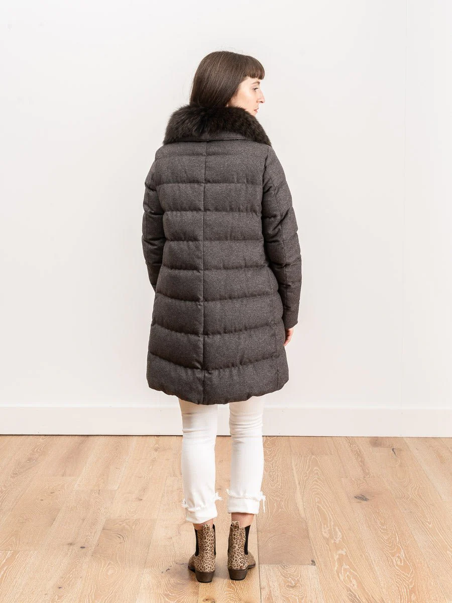 silk cashmere a-line coat - Image 4