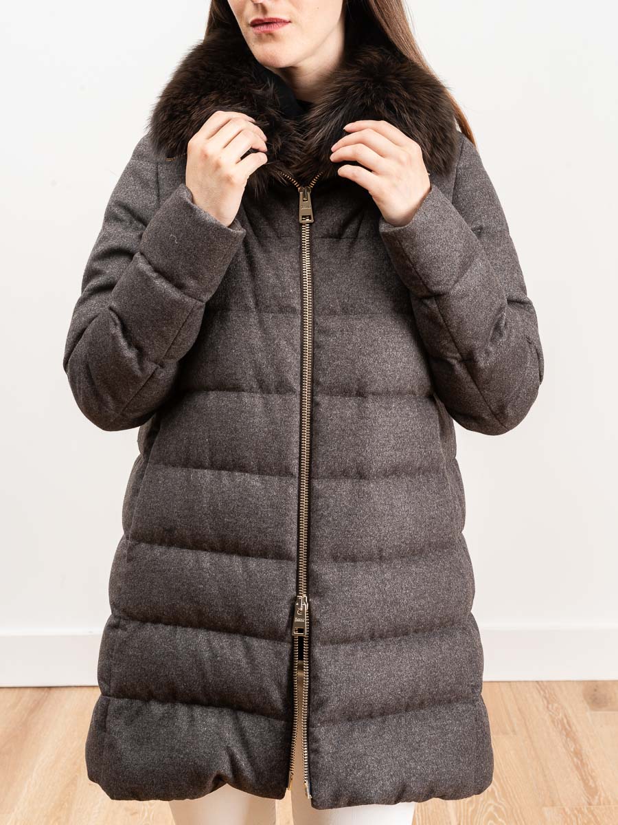 silk cashmere a-line coat - Image 5