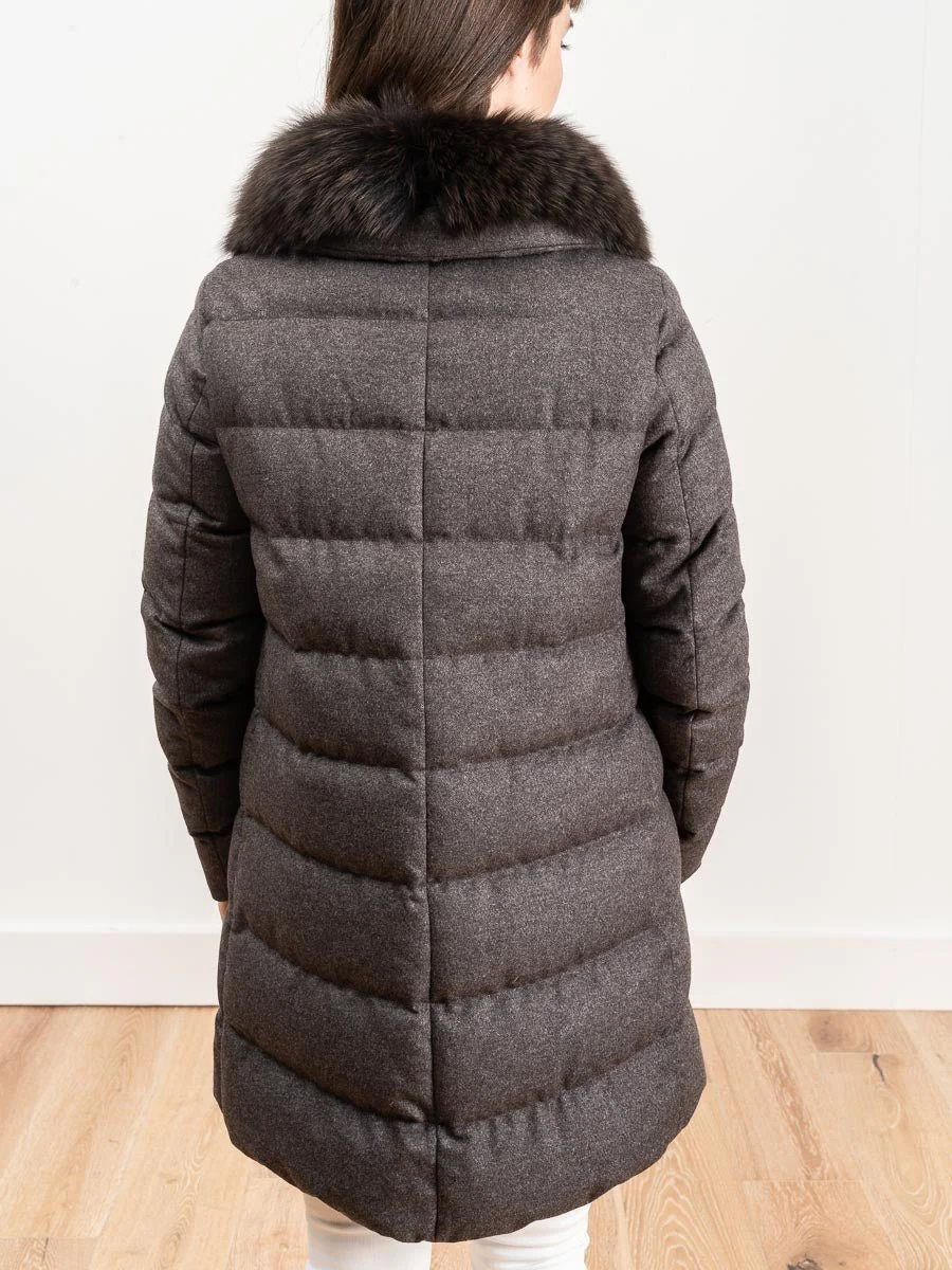 silk cashmere a-line coat - Image 7