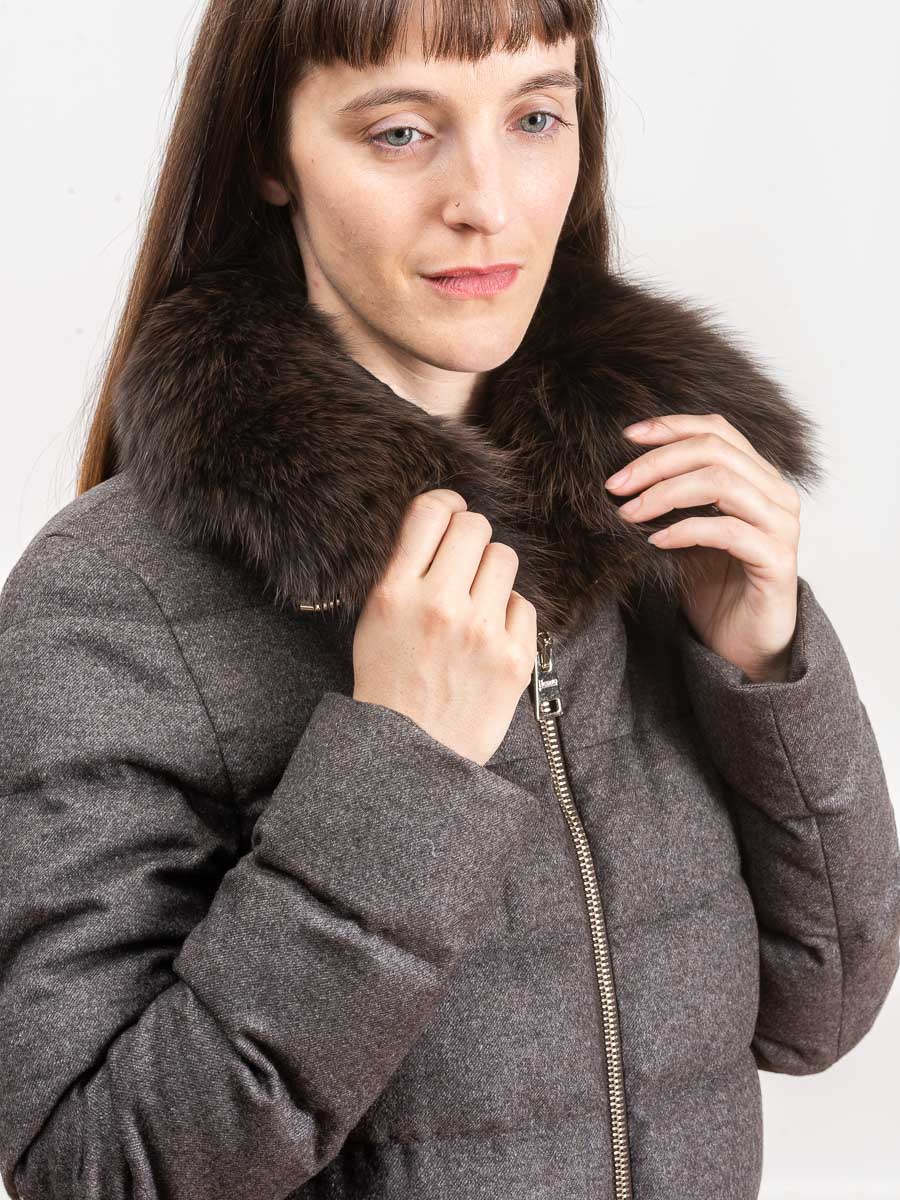 silk cashmere a-line coat - Image 8