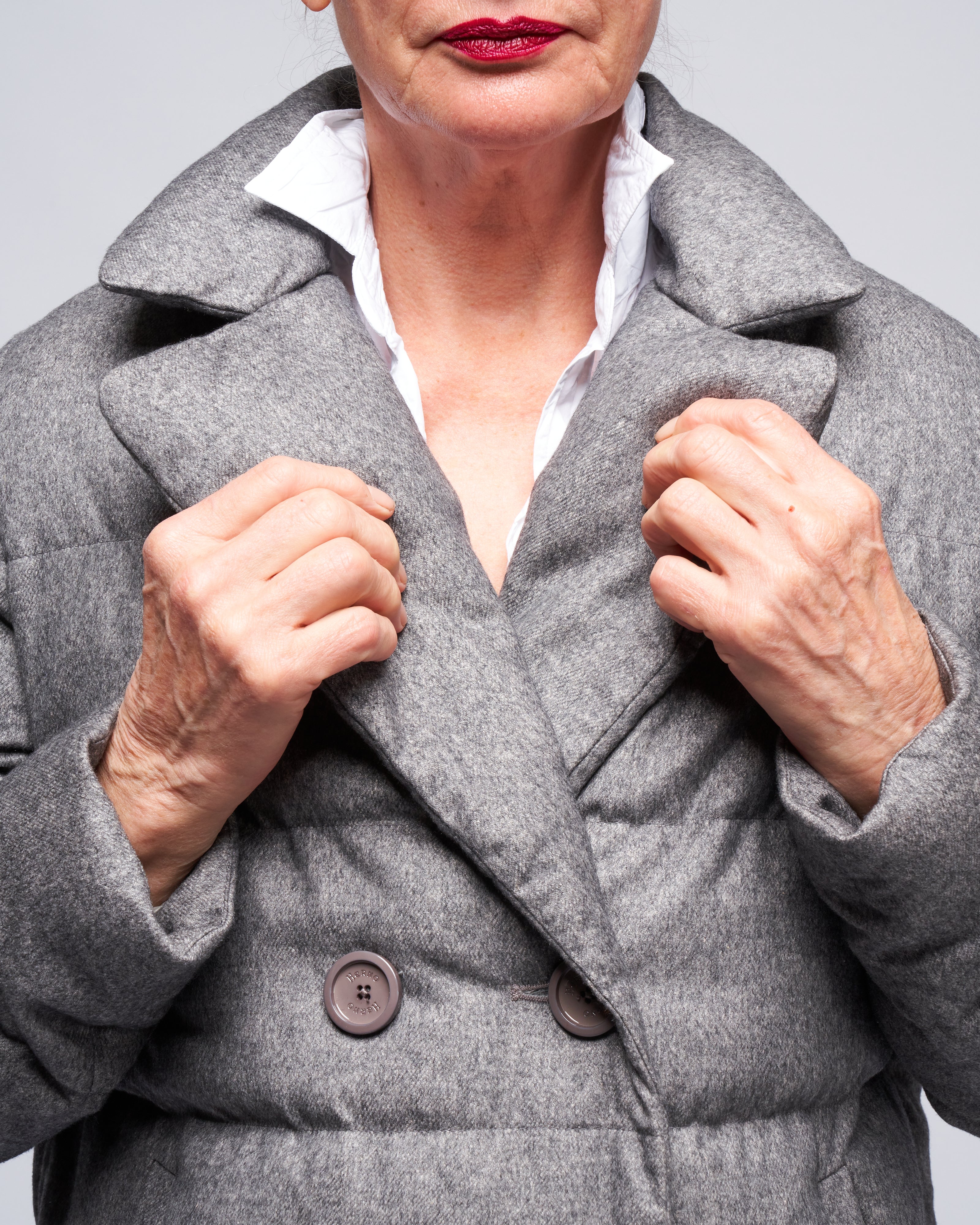 silk/ cashmere db peacoat - grigio - Image 5