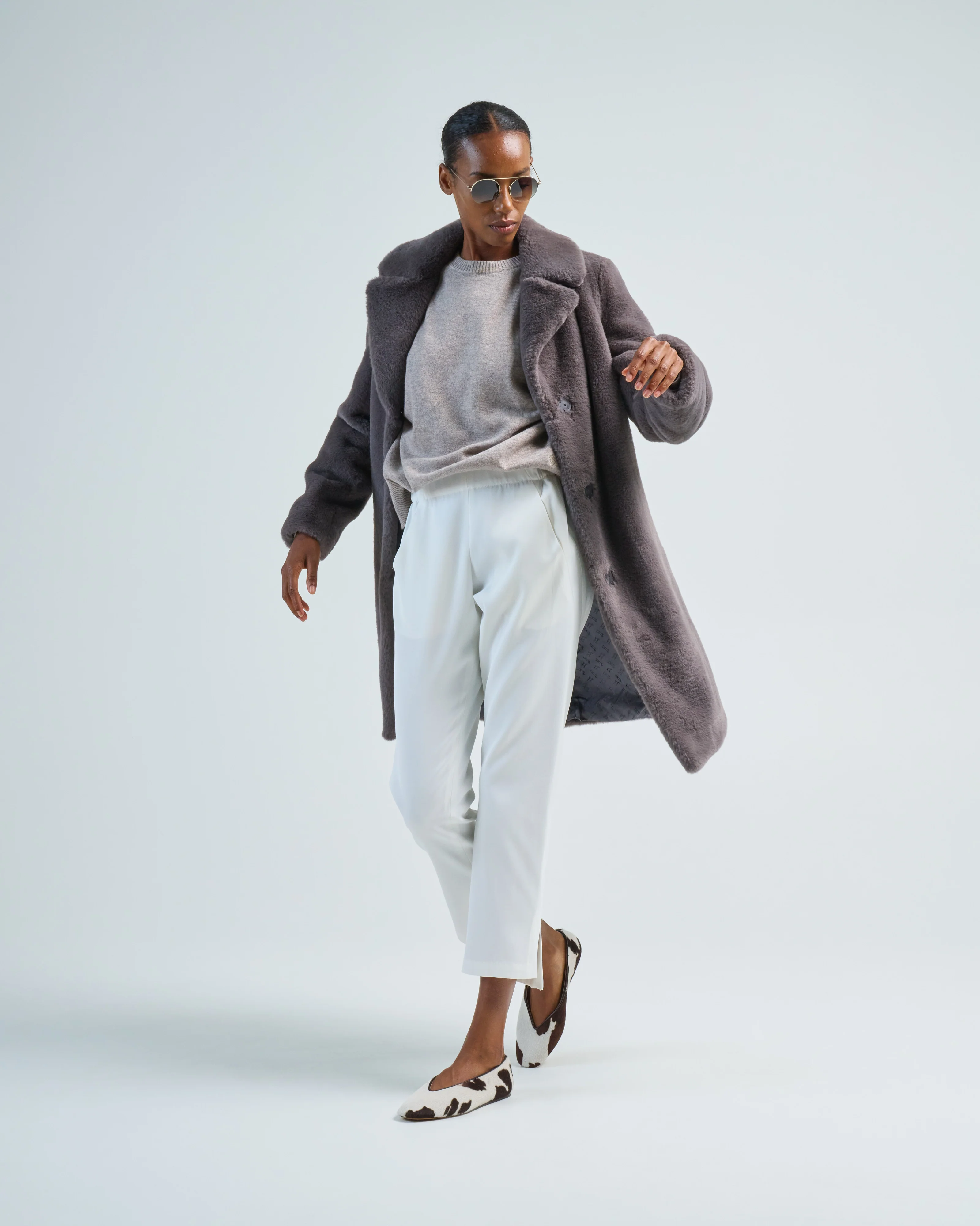 soft faux fur long coat