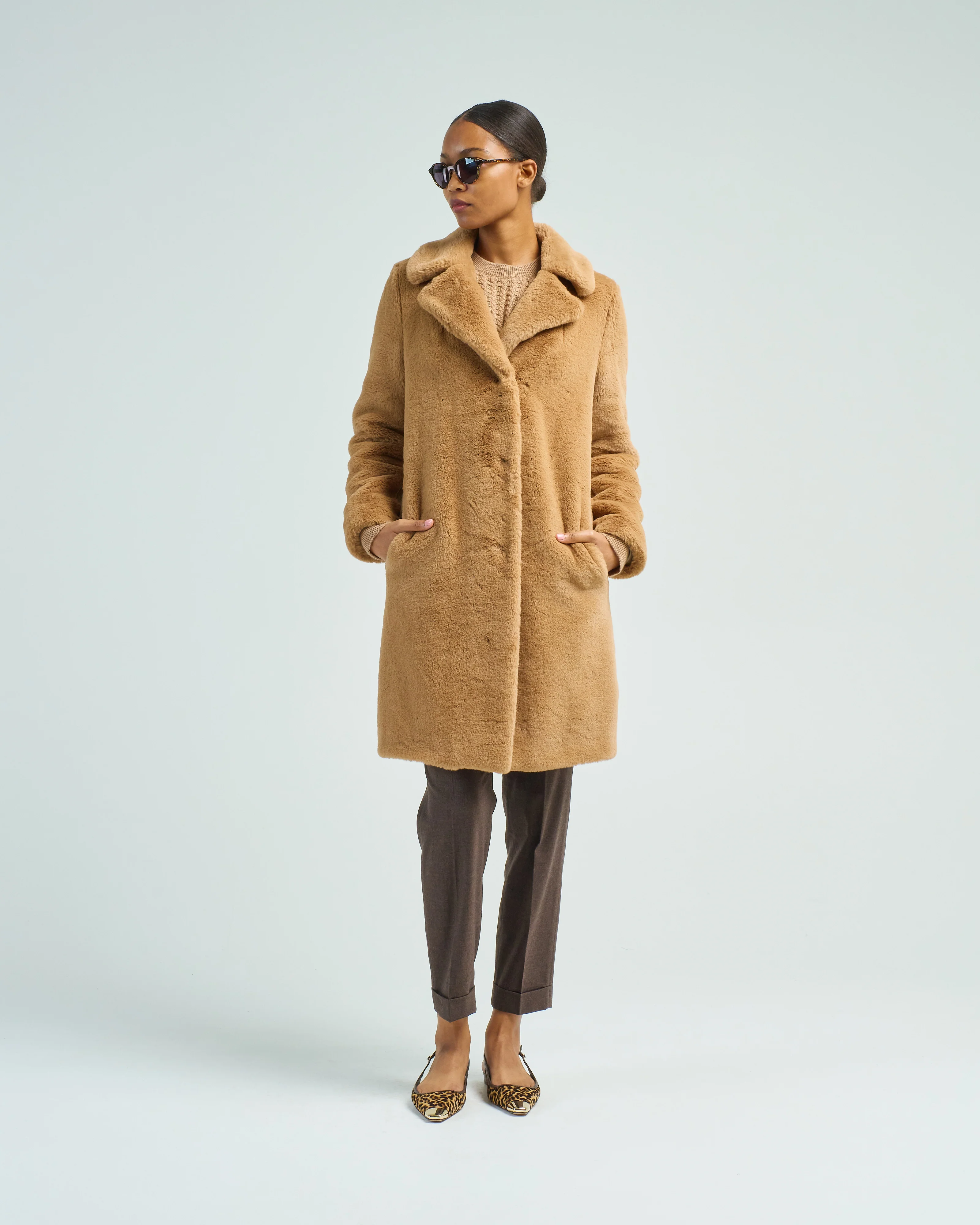soft faux fur long coat - Image 2