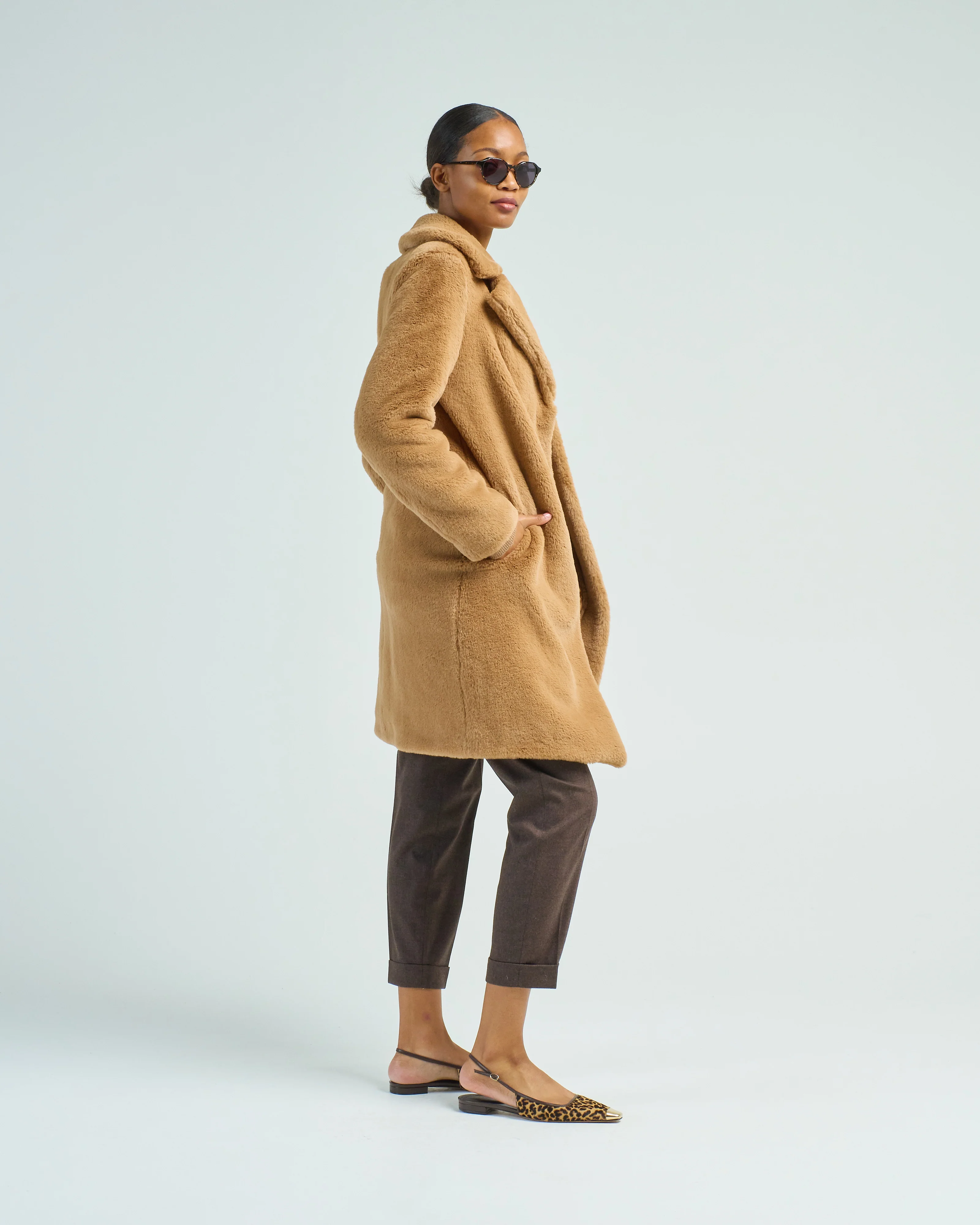 soft faux fur long coat - Image 3