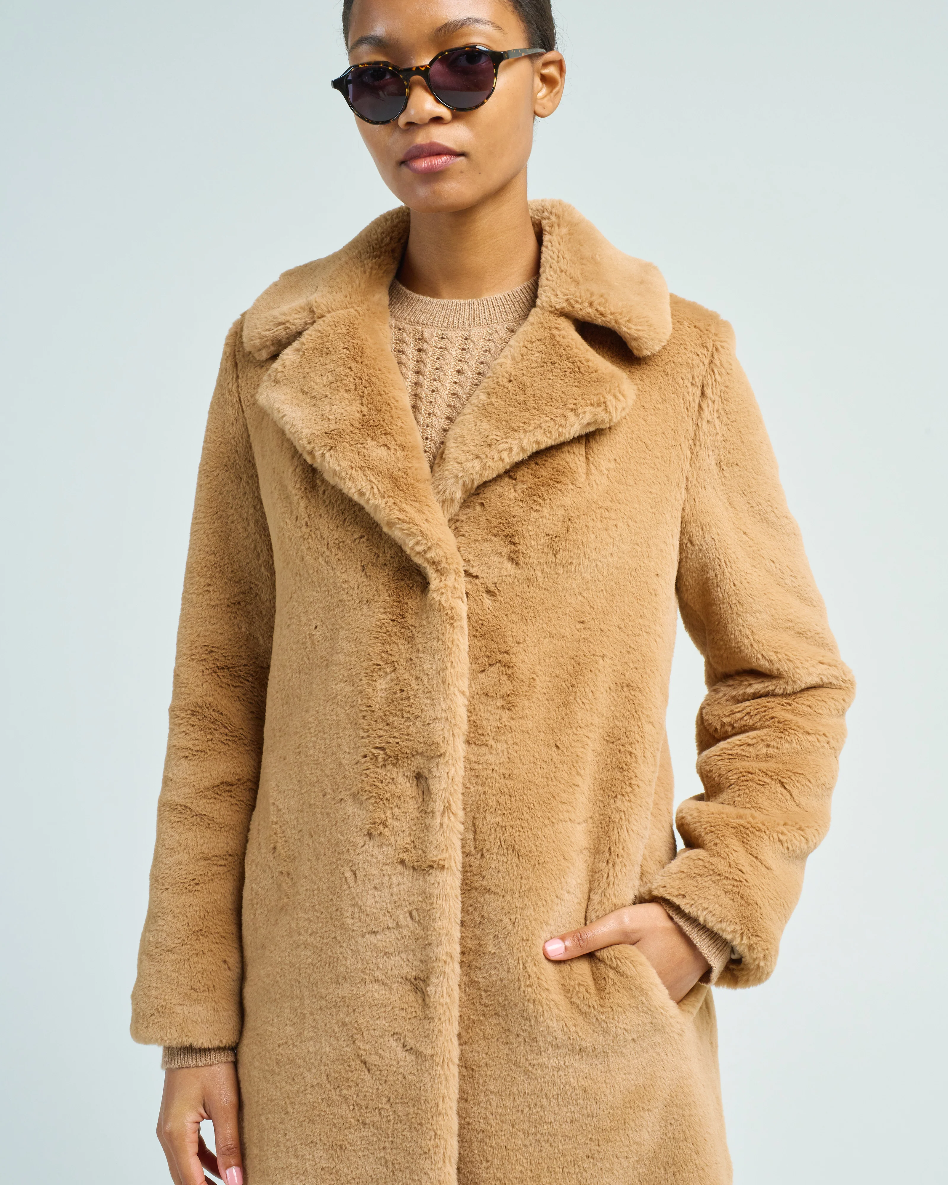 soft faux fur long coat - Image 5