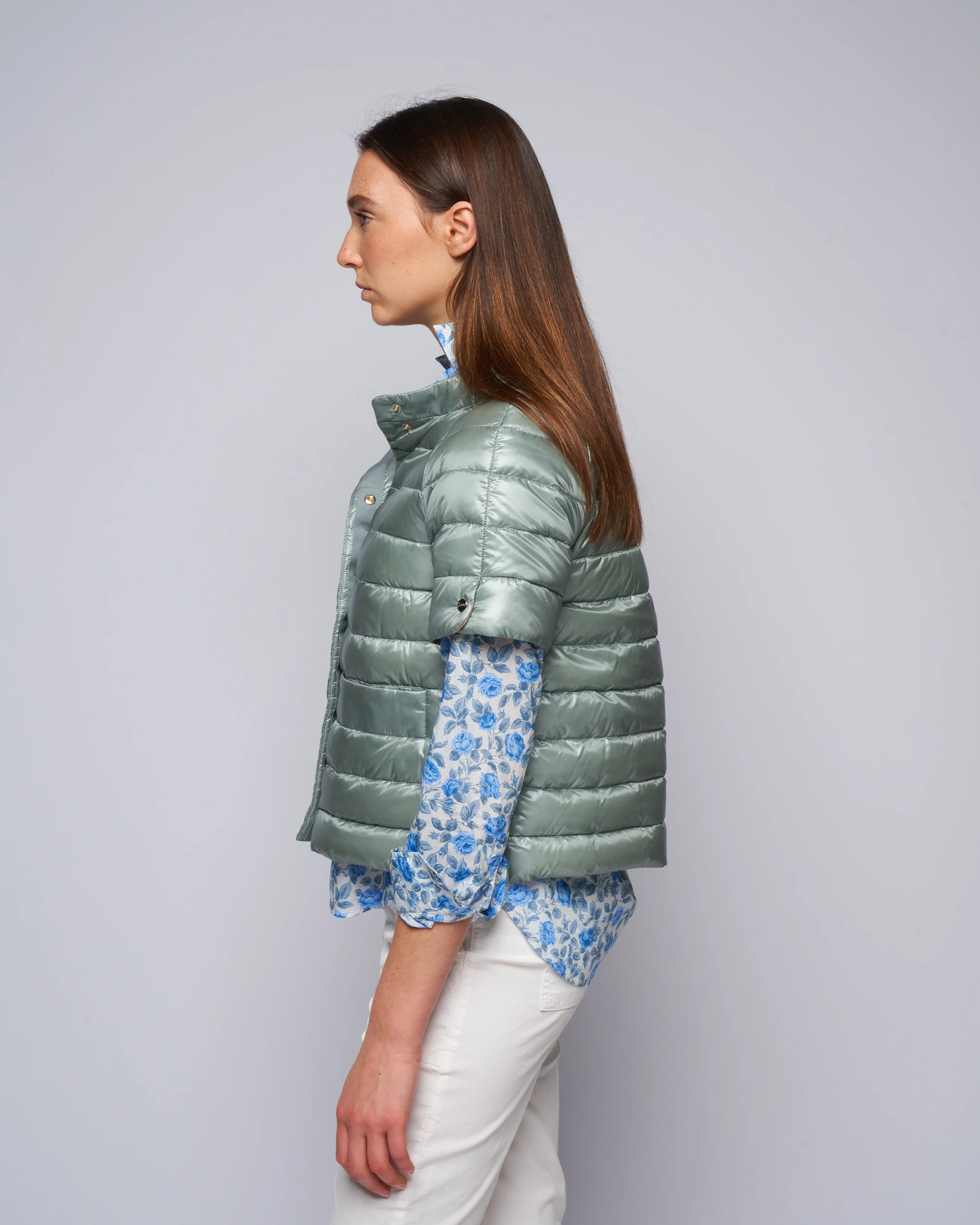 ultralight s/s jacket monogram trim - dusty blue - Image 3