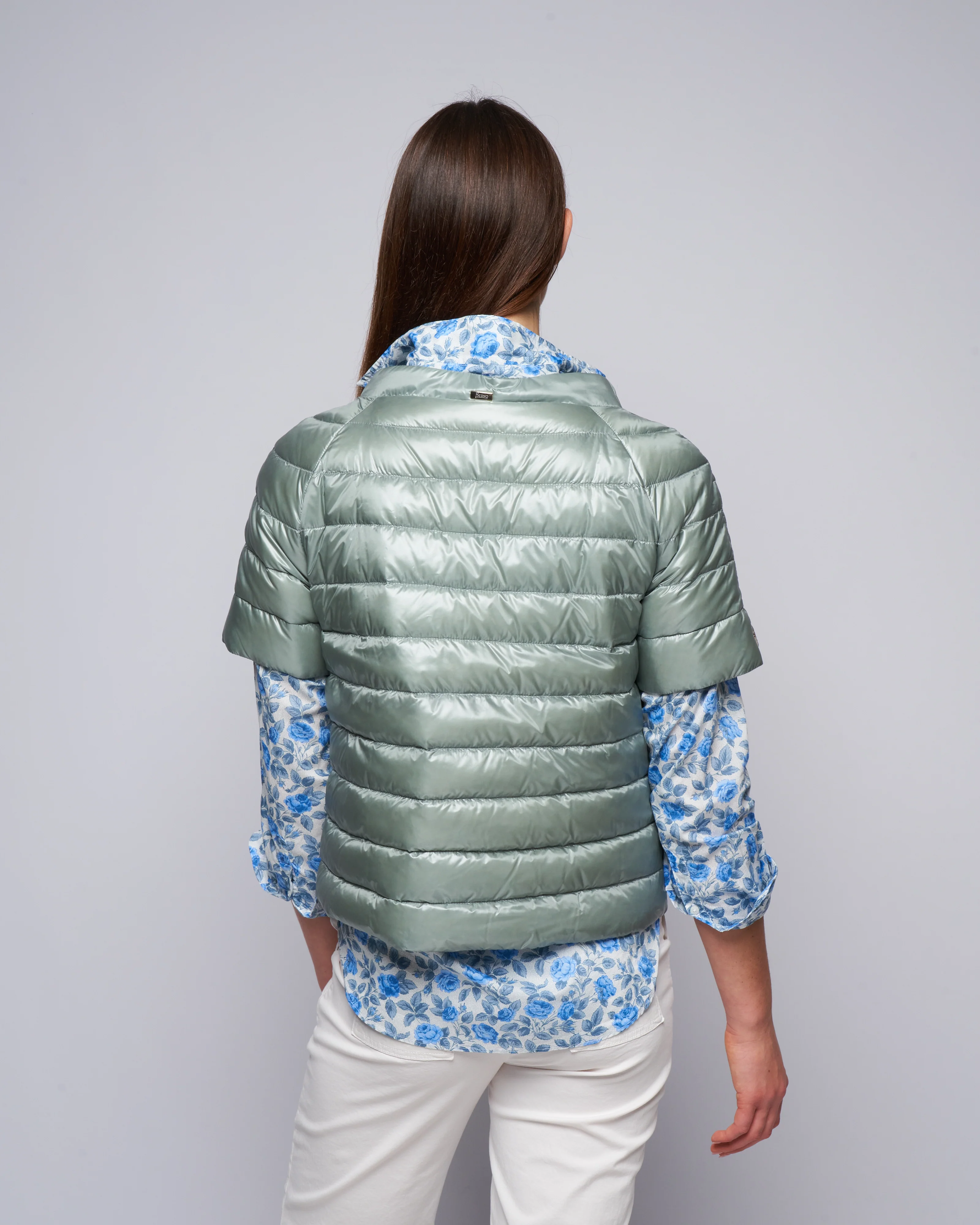 ultralight s/s jacket monogram trim - dusty blue - Image 4