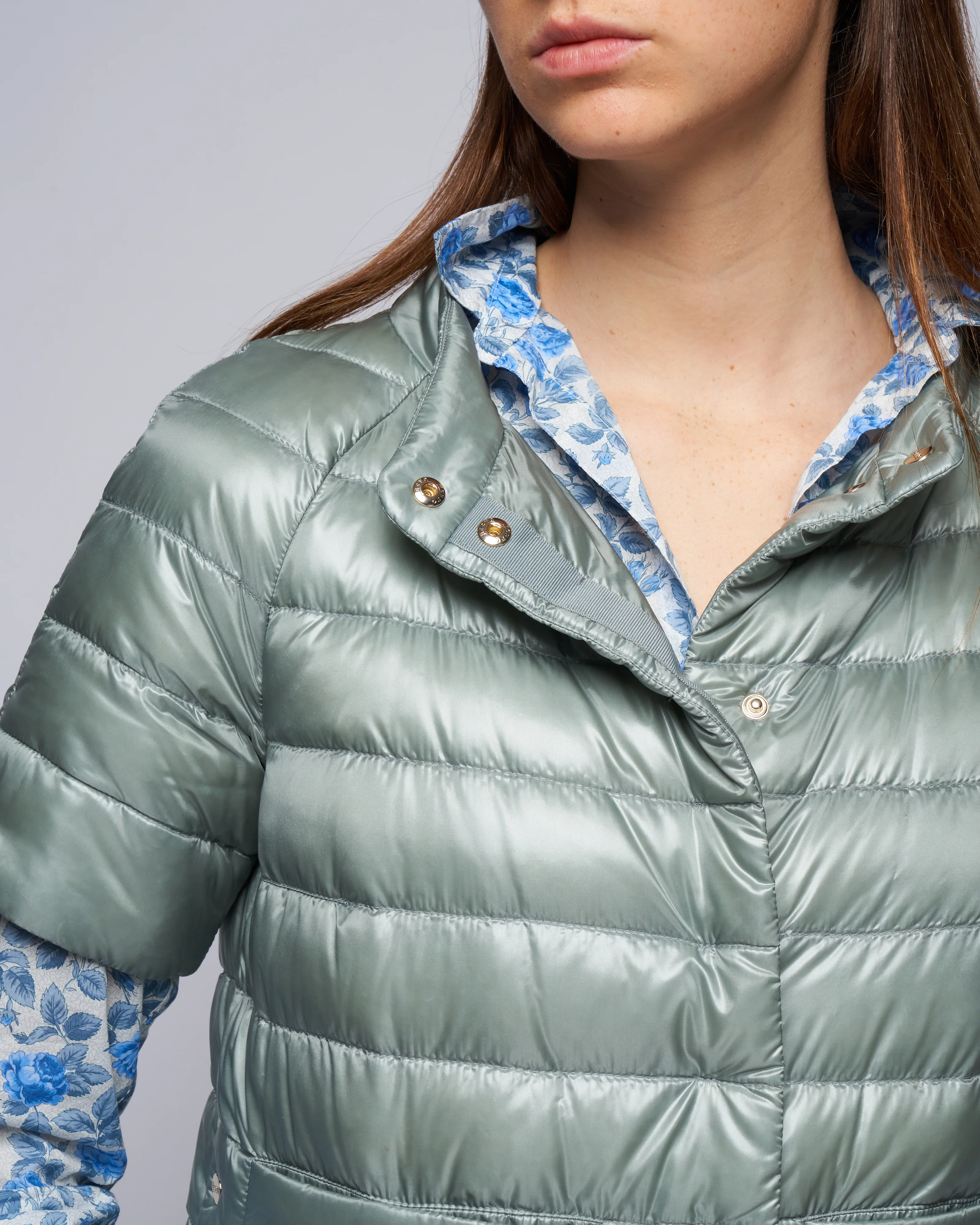 ultralight s/s jacket monogram trim - dusty blue - Image 5