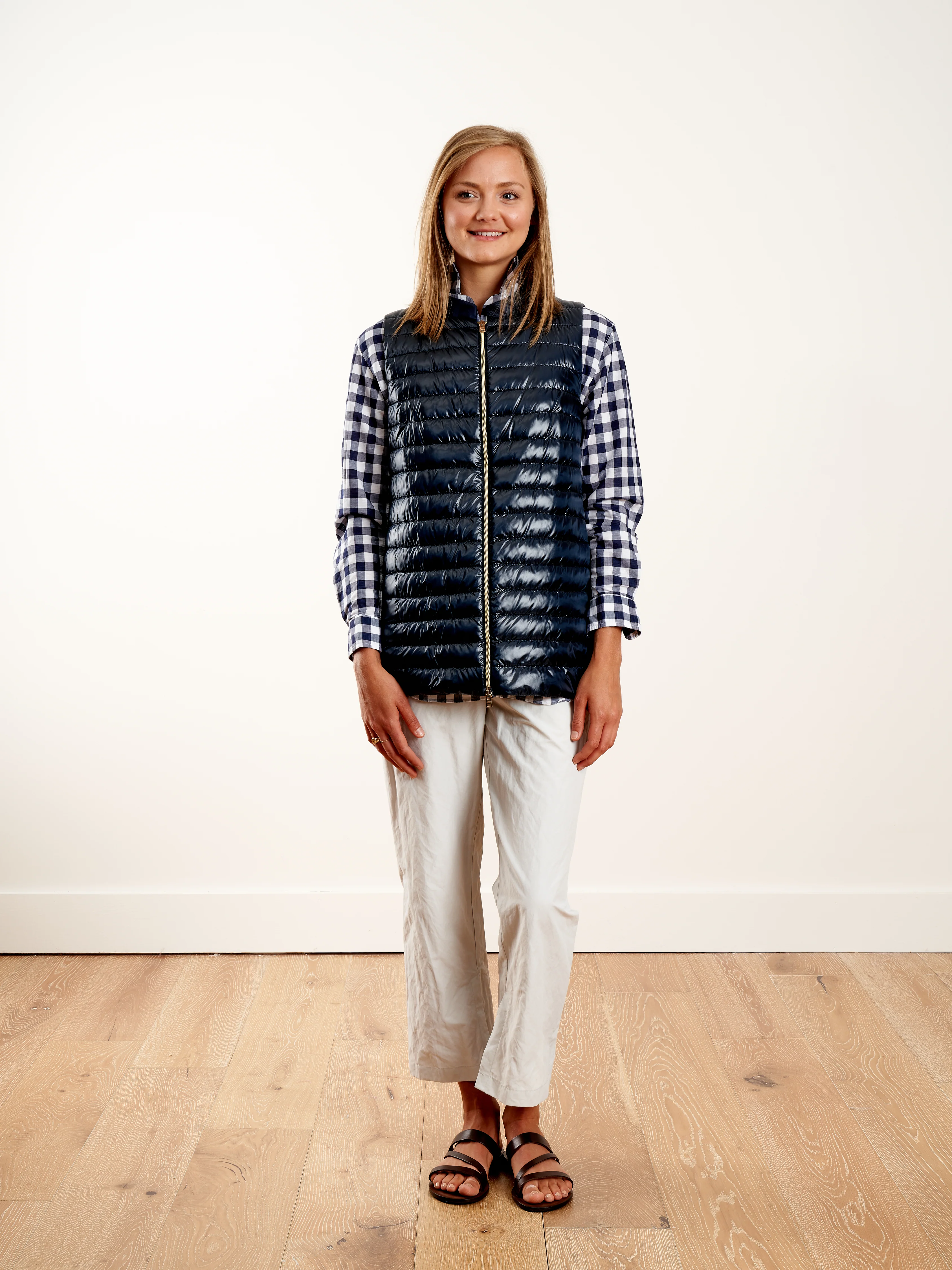 vest w/taffeta back - navy - Image 2