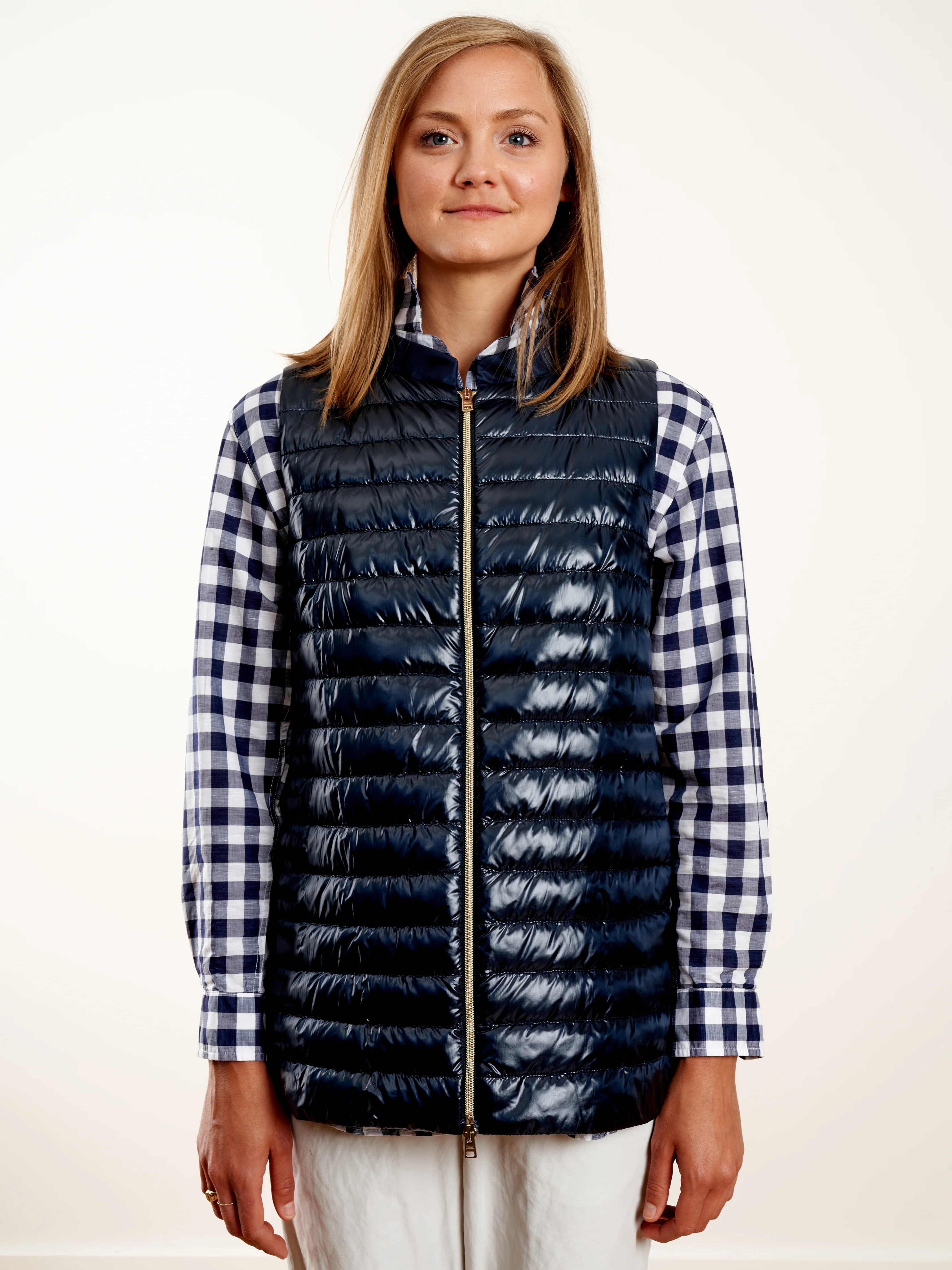 vest w/taffeta back - navy - Image 3