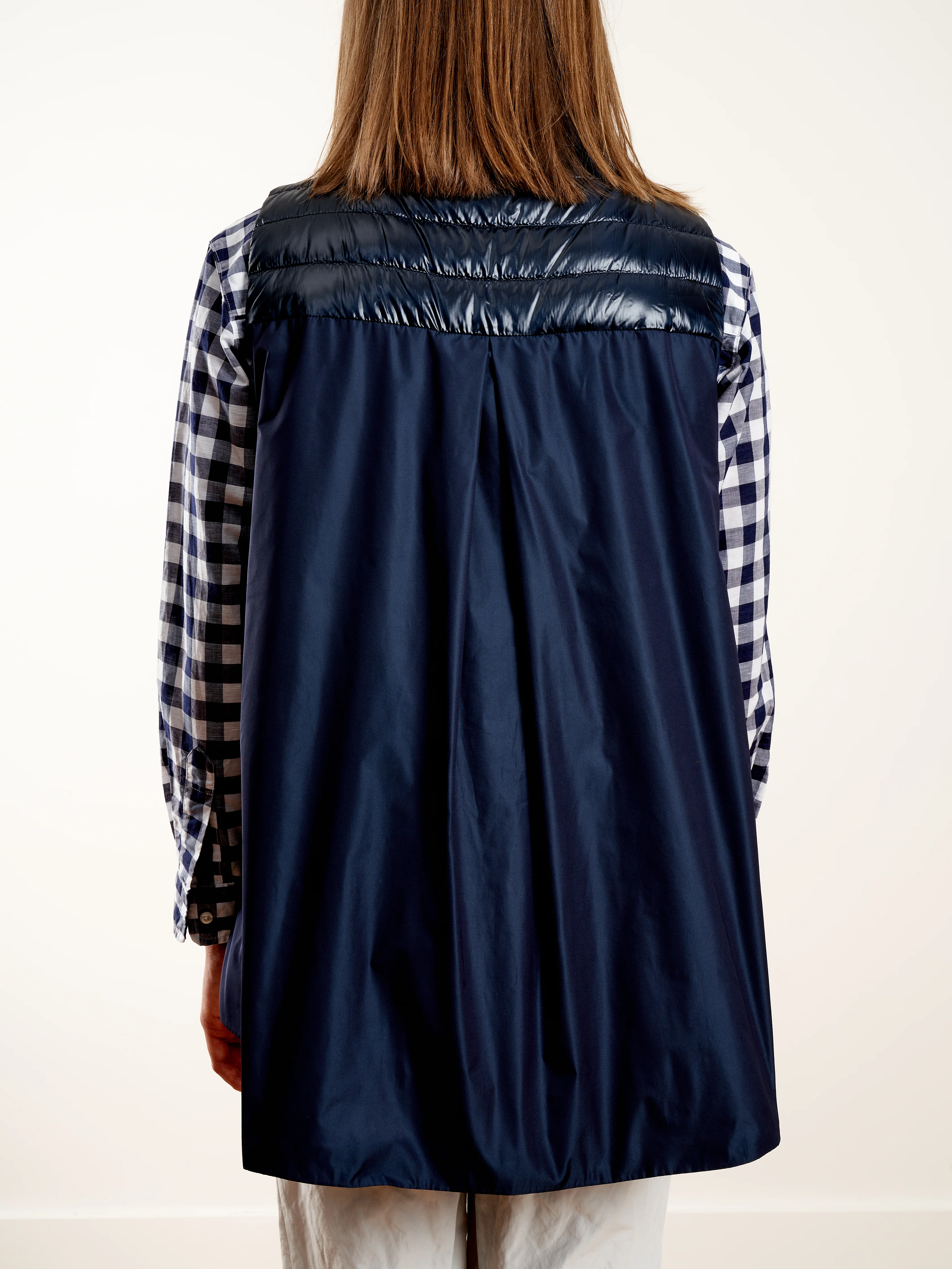 vest w/taffeta back - navy - Image 5