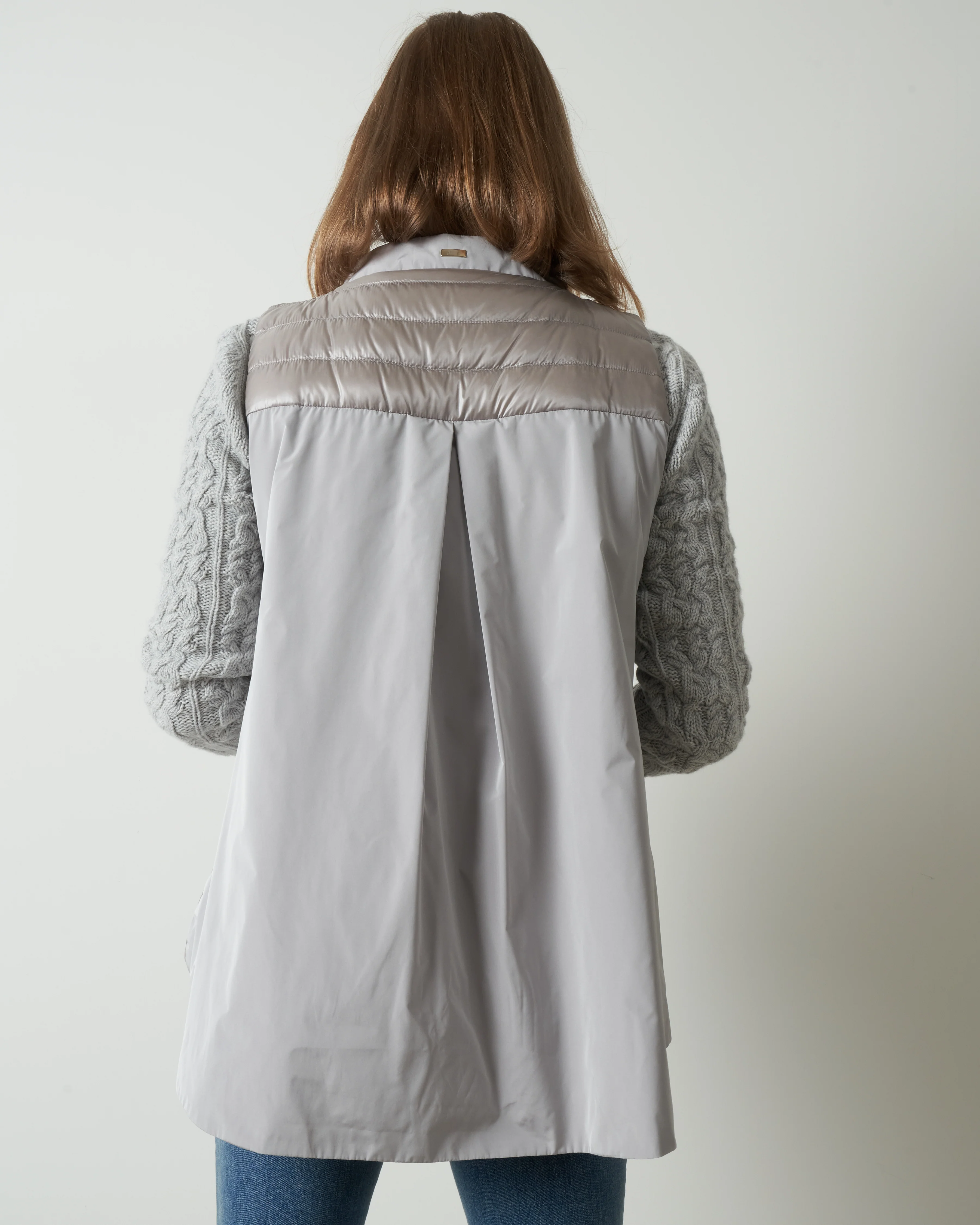 vest w/taffeta back - silver - Image 3