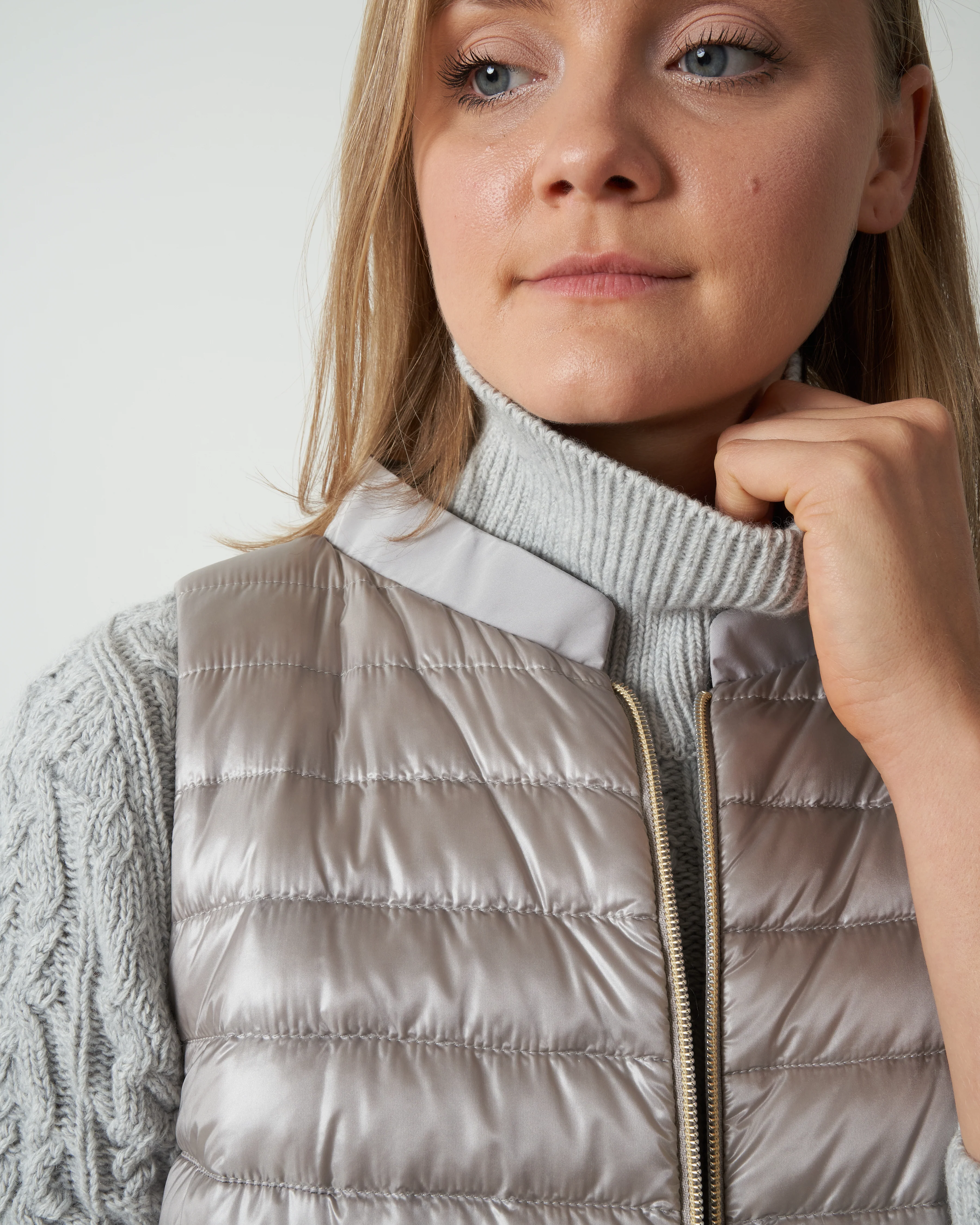 vest w/taffeta back - silver - Image 4