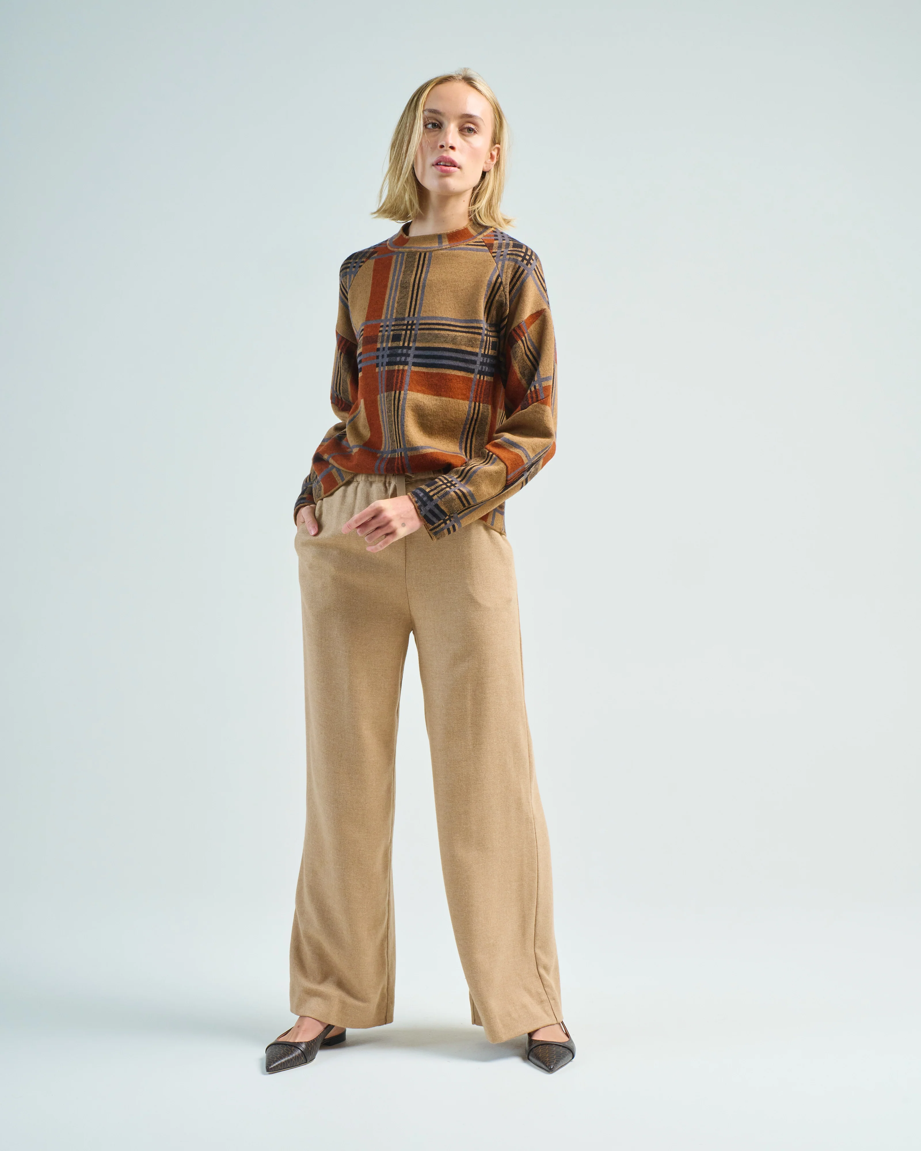 wool blend twill pants - Image 2