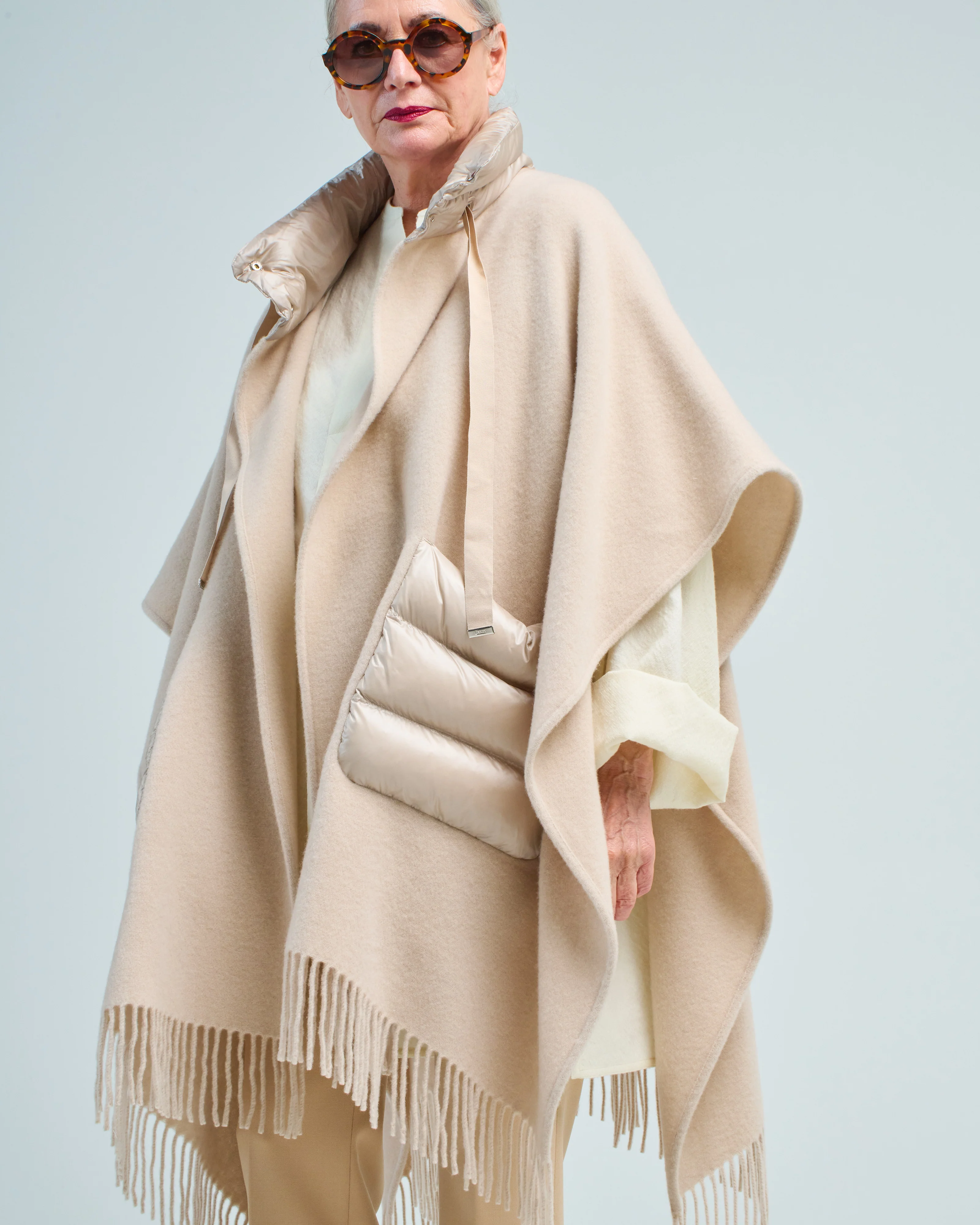 wool/cashmere open poncho - Image 5