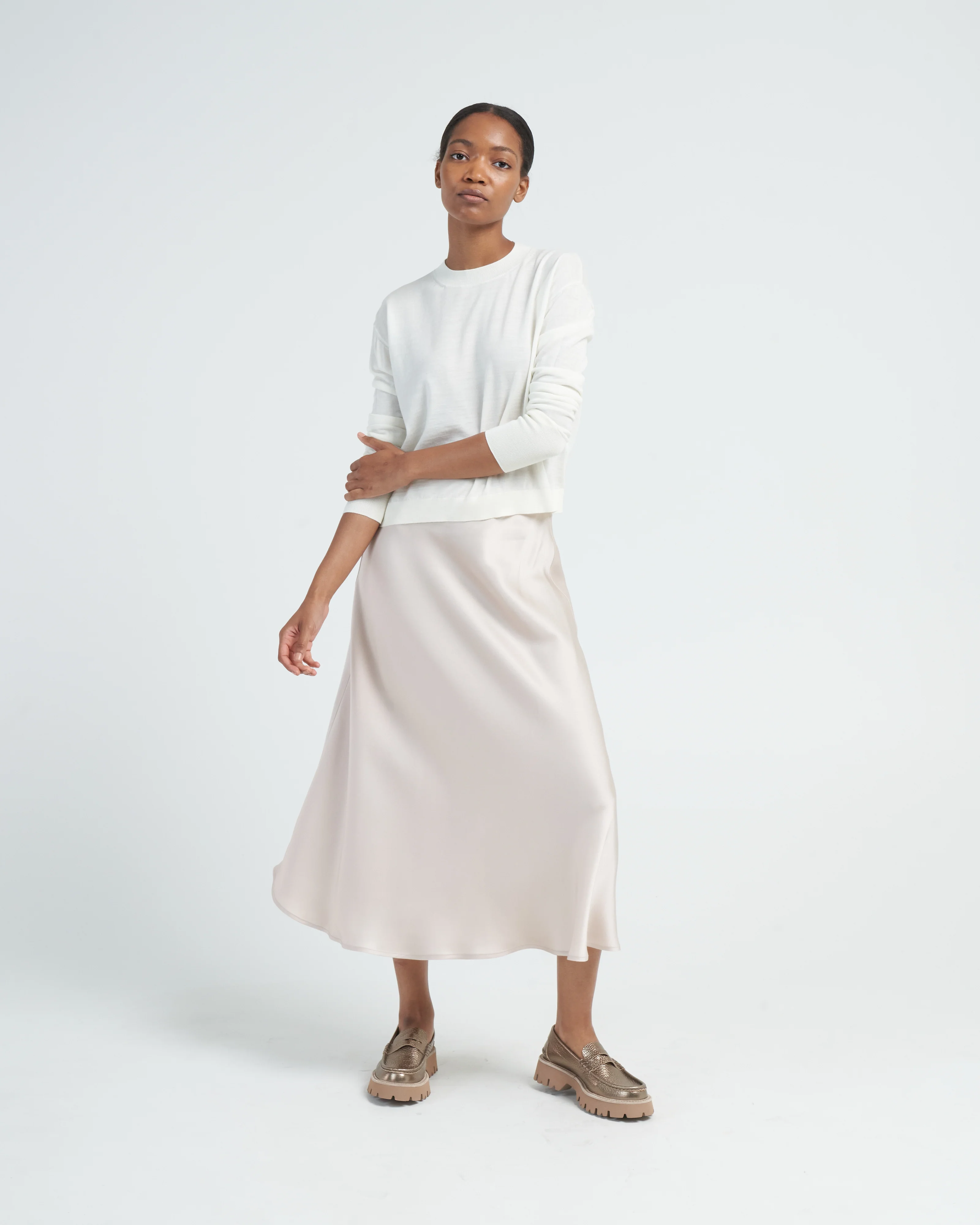 wool crew neck sweater - natural - Image 2