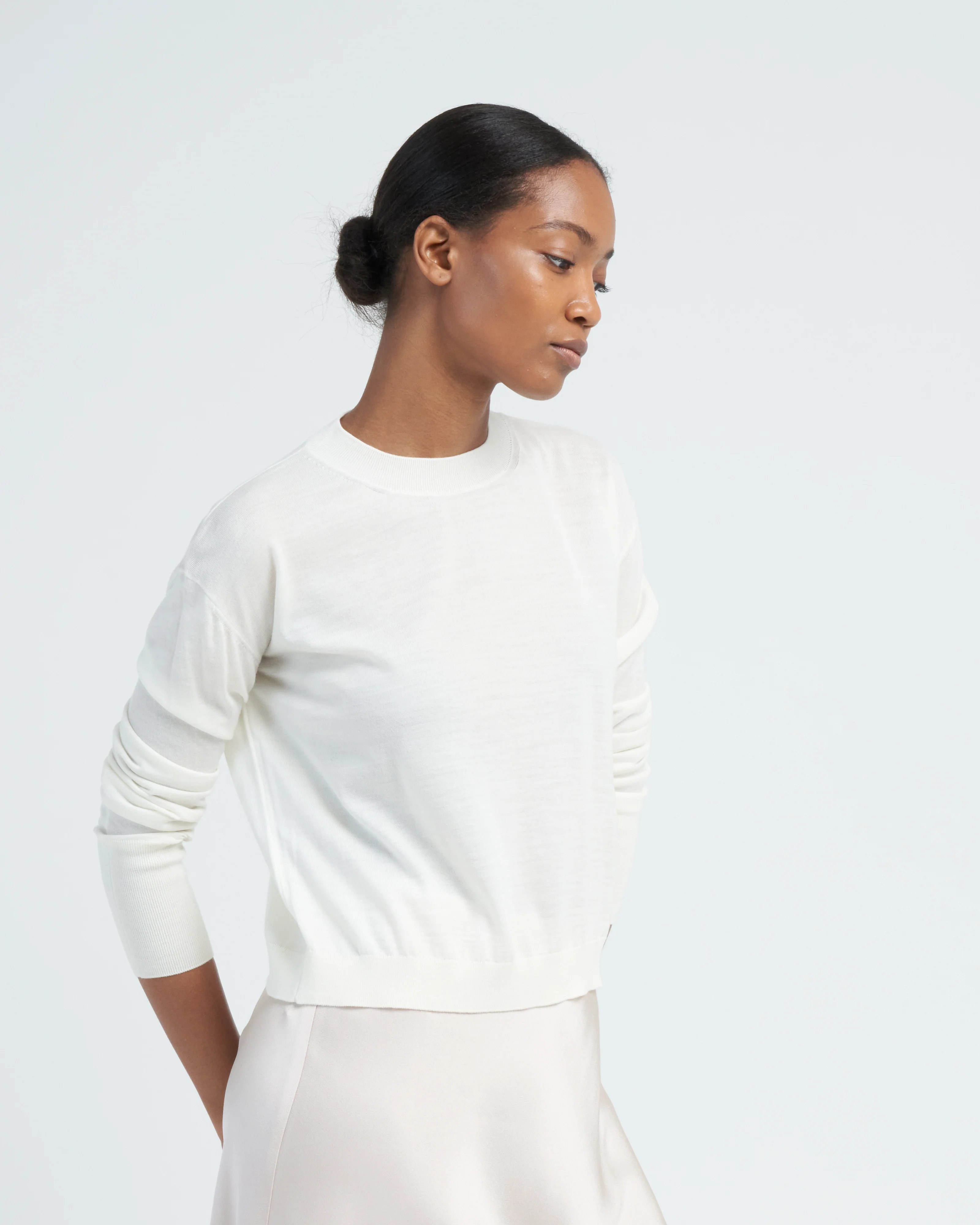 wool crew neck sweater - natural - Image 3
