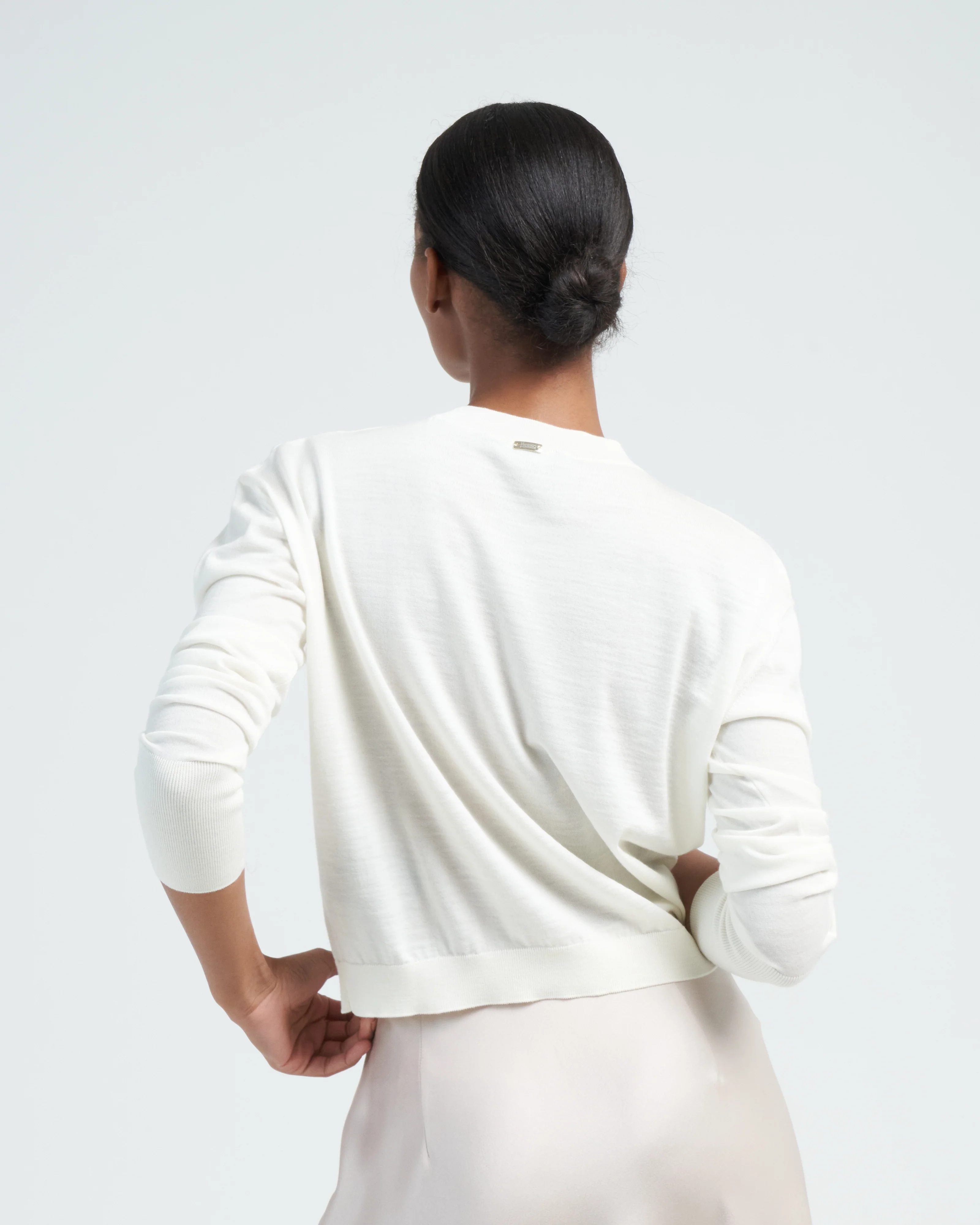 wool crew neck sweater - natural - Image 4