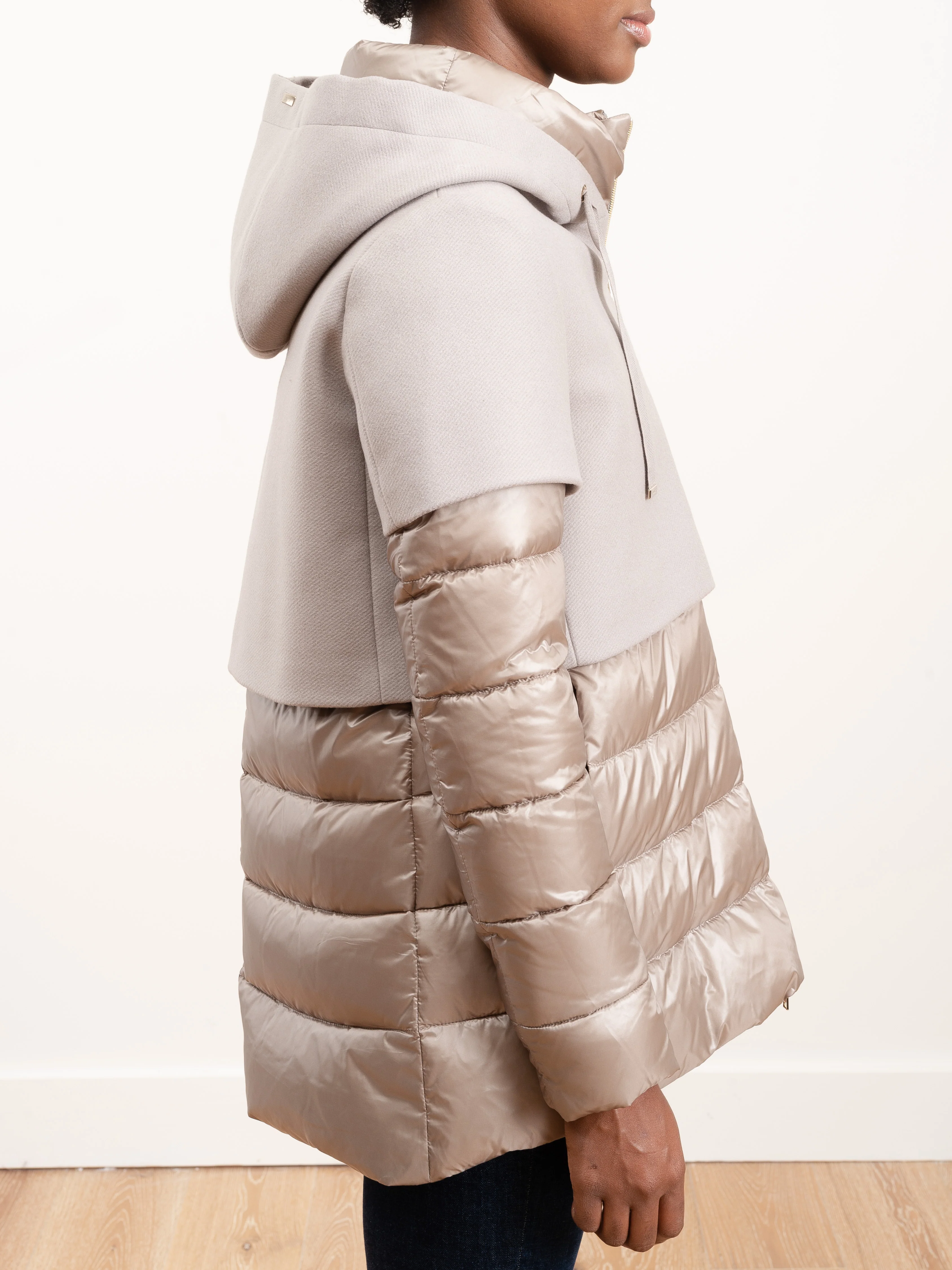 wool short jacket with hood - Image 2