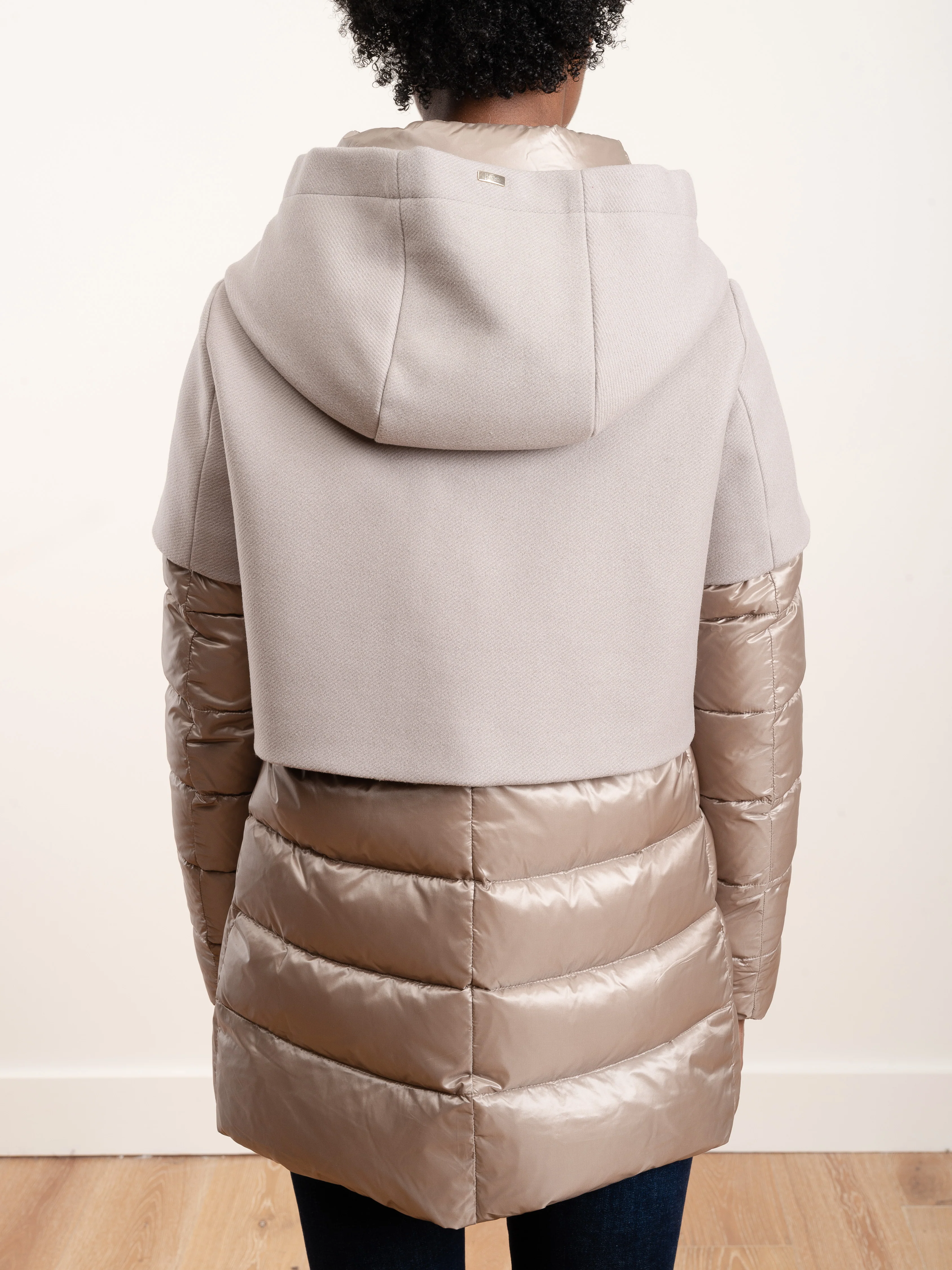 wool short jacket with hood - Image 3