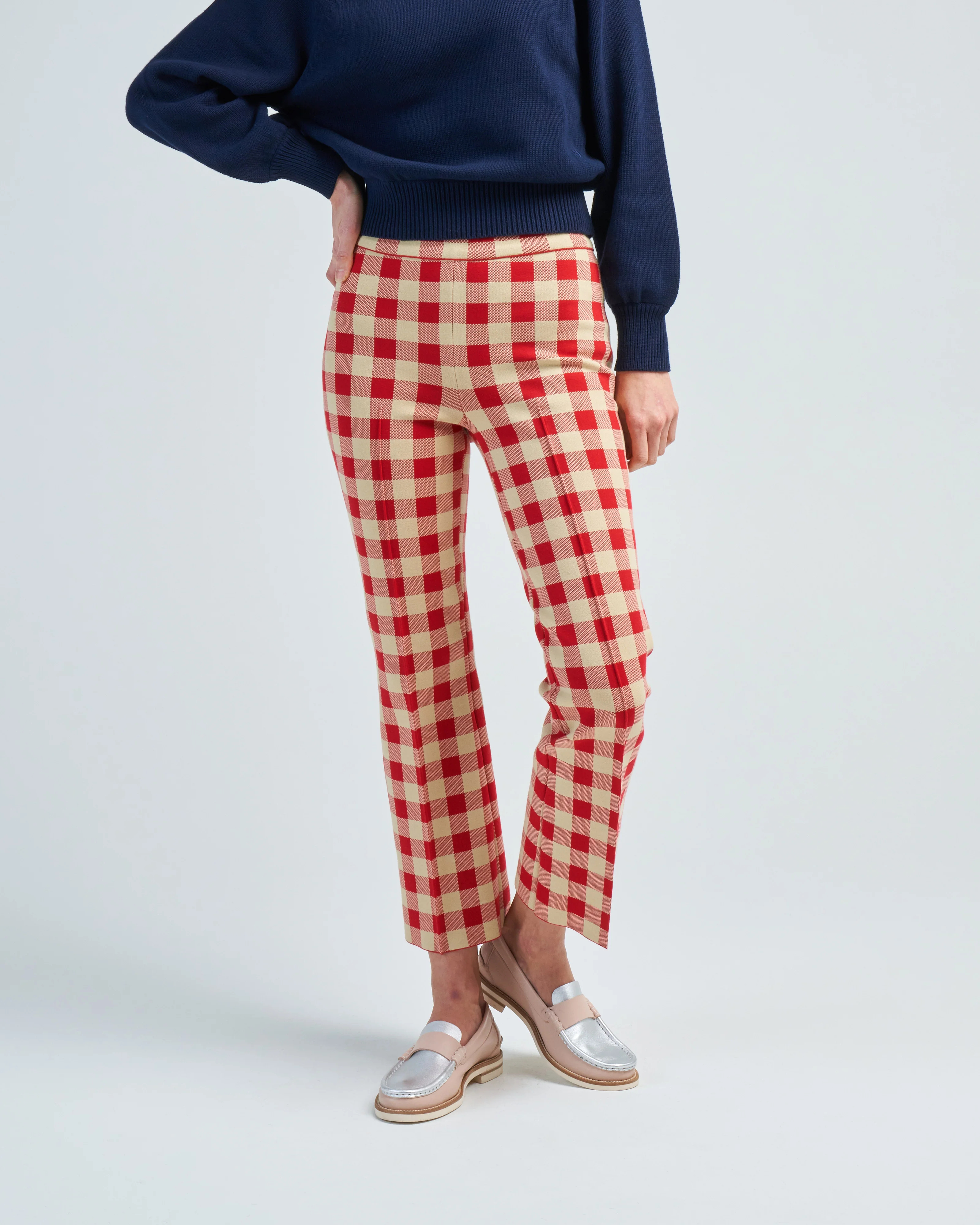 gingham kick pant