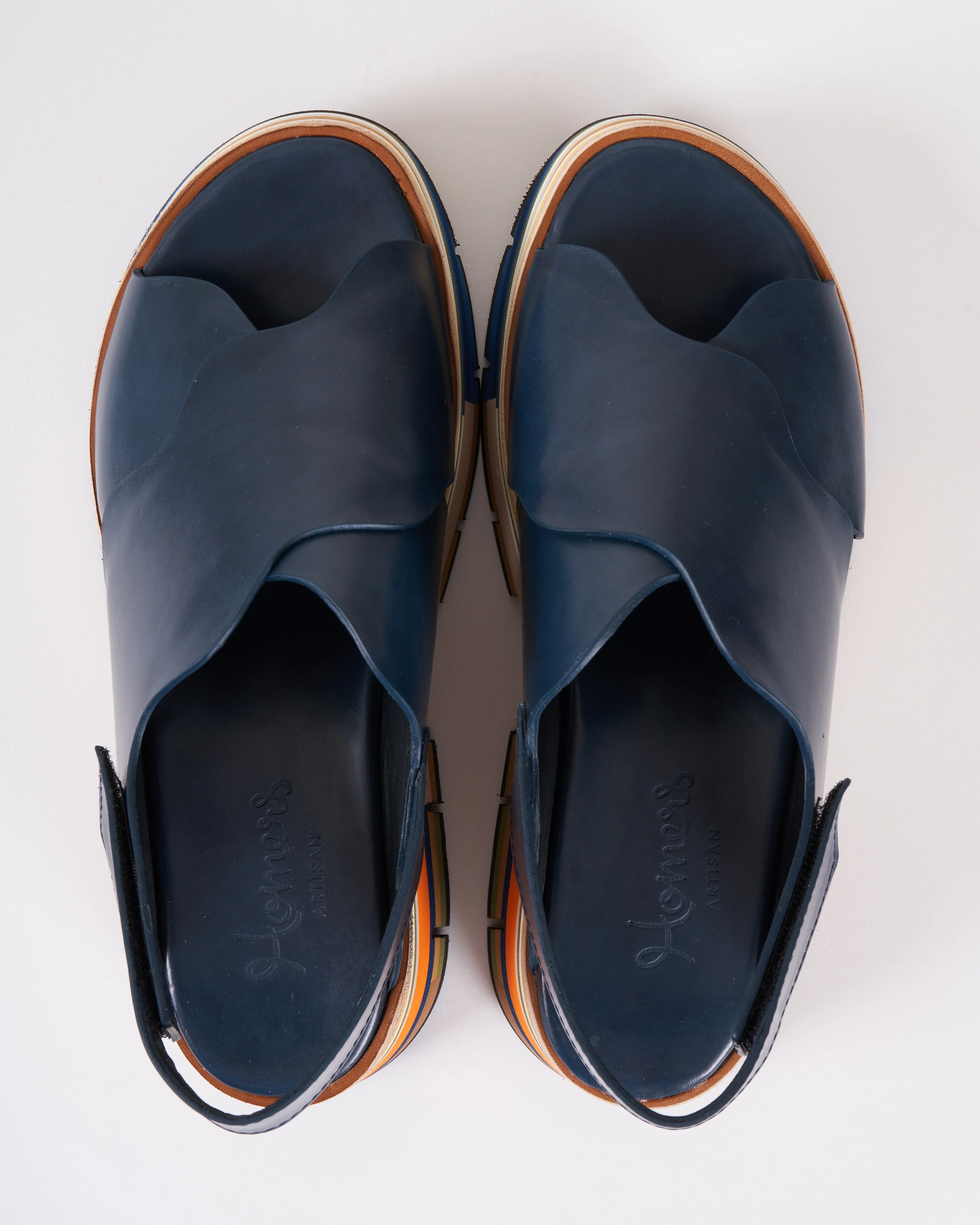 duyba criss cross platform sandal - petrol leather - Image 3