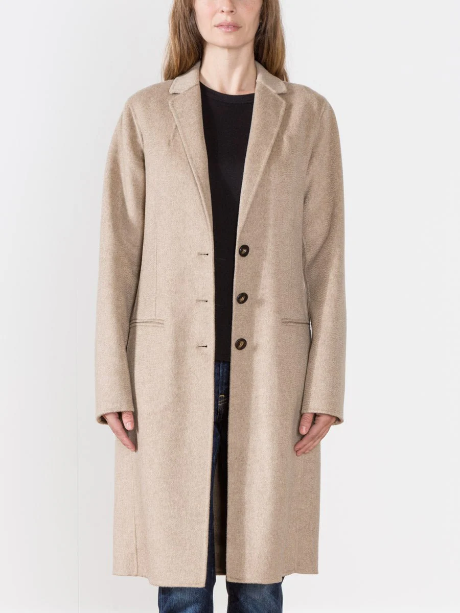 long button coat - beige - Image 2