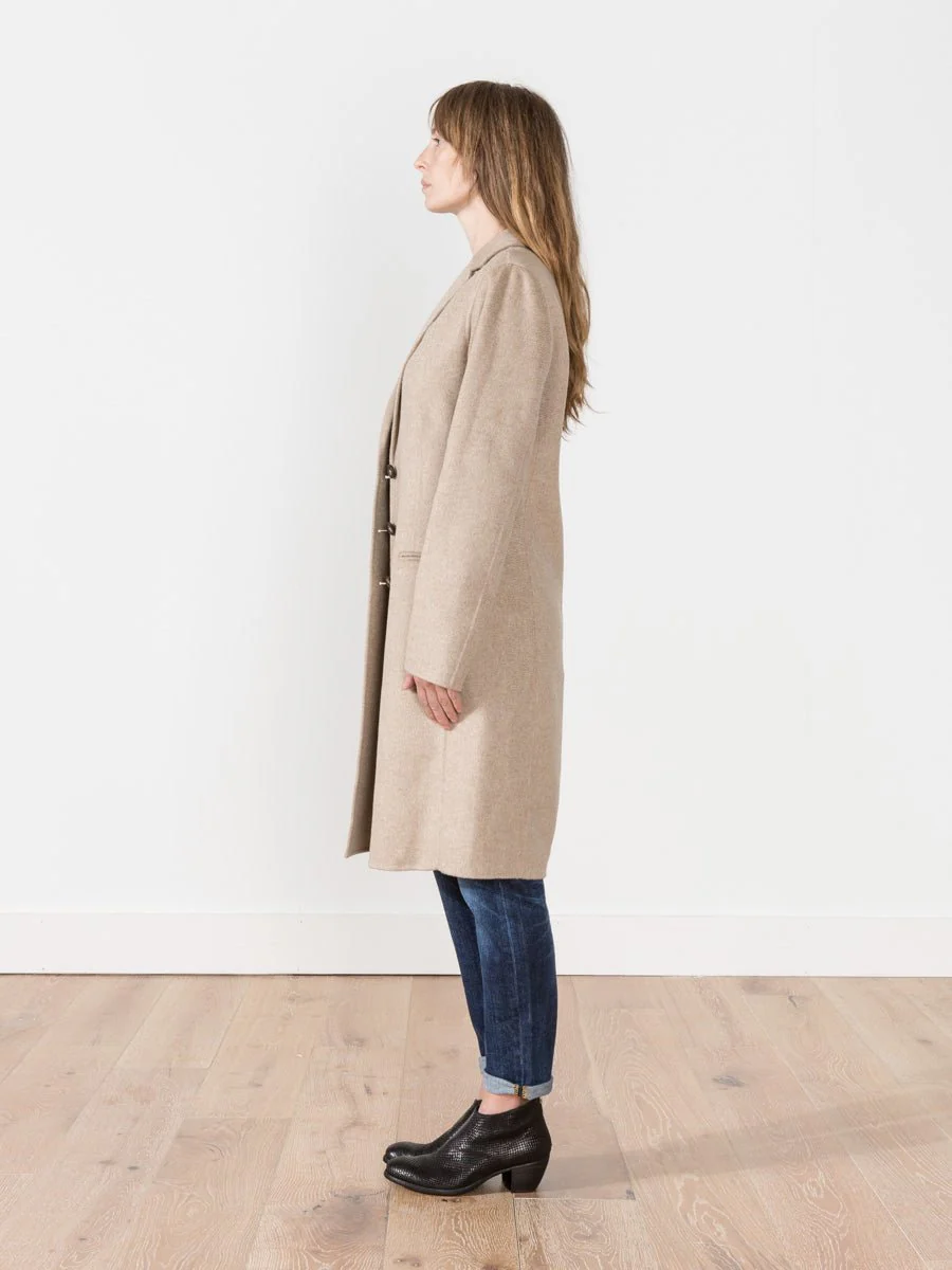 long button coat - beige - Image 3