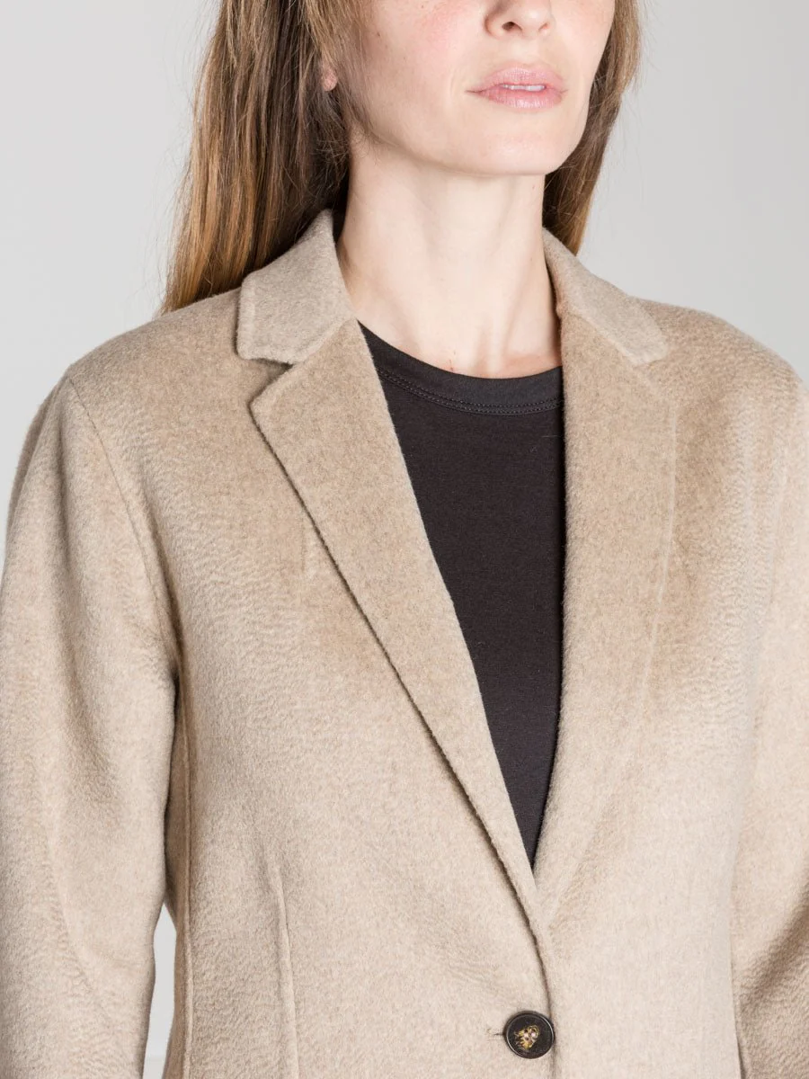 long button coat - beige - Image 5
