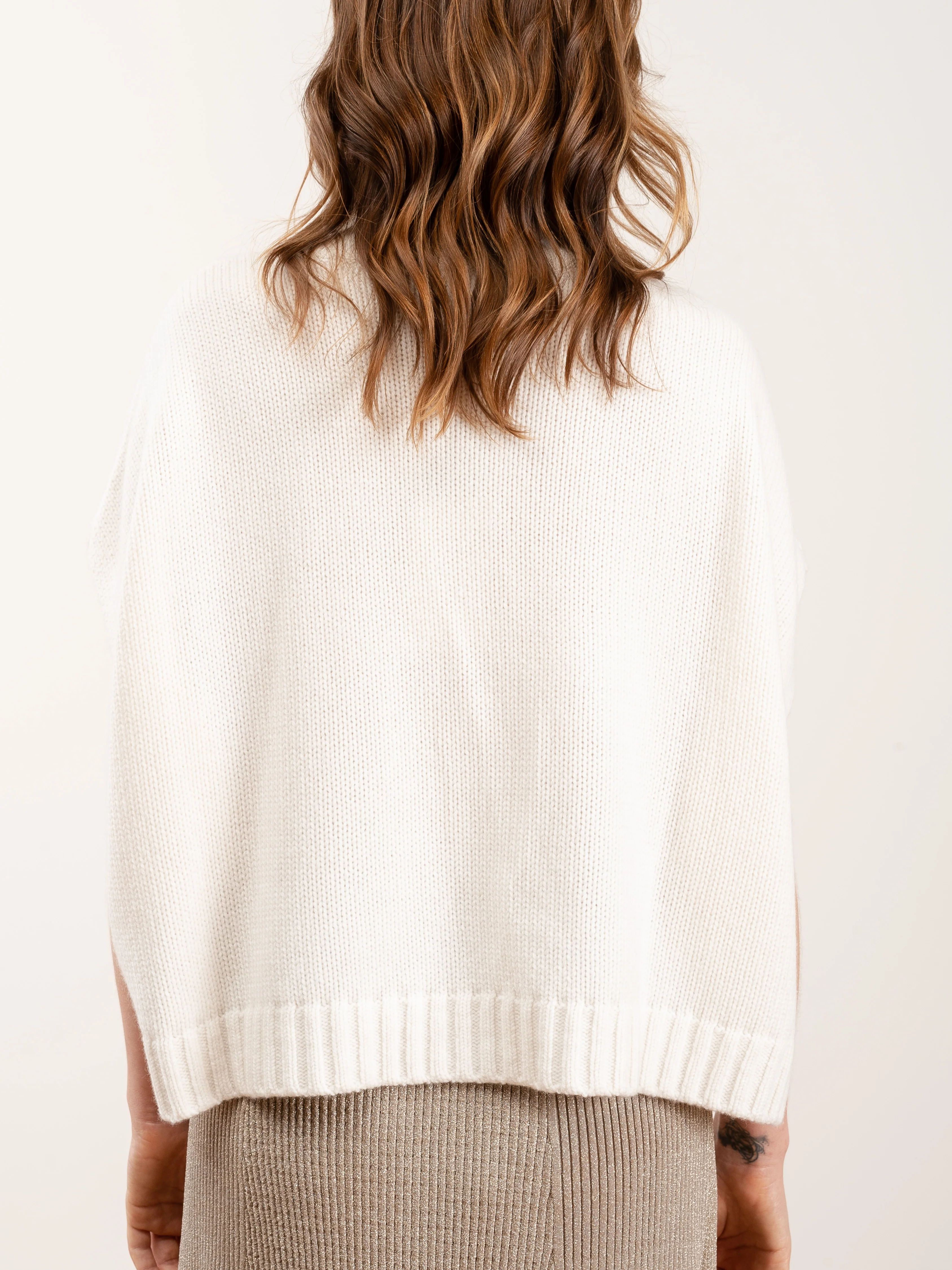 high collar short cape - ivoire - Image 6