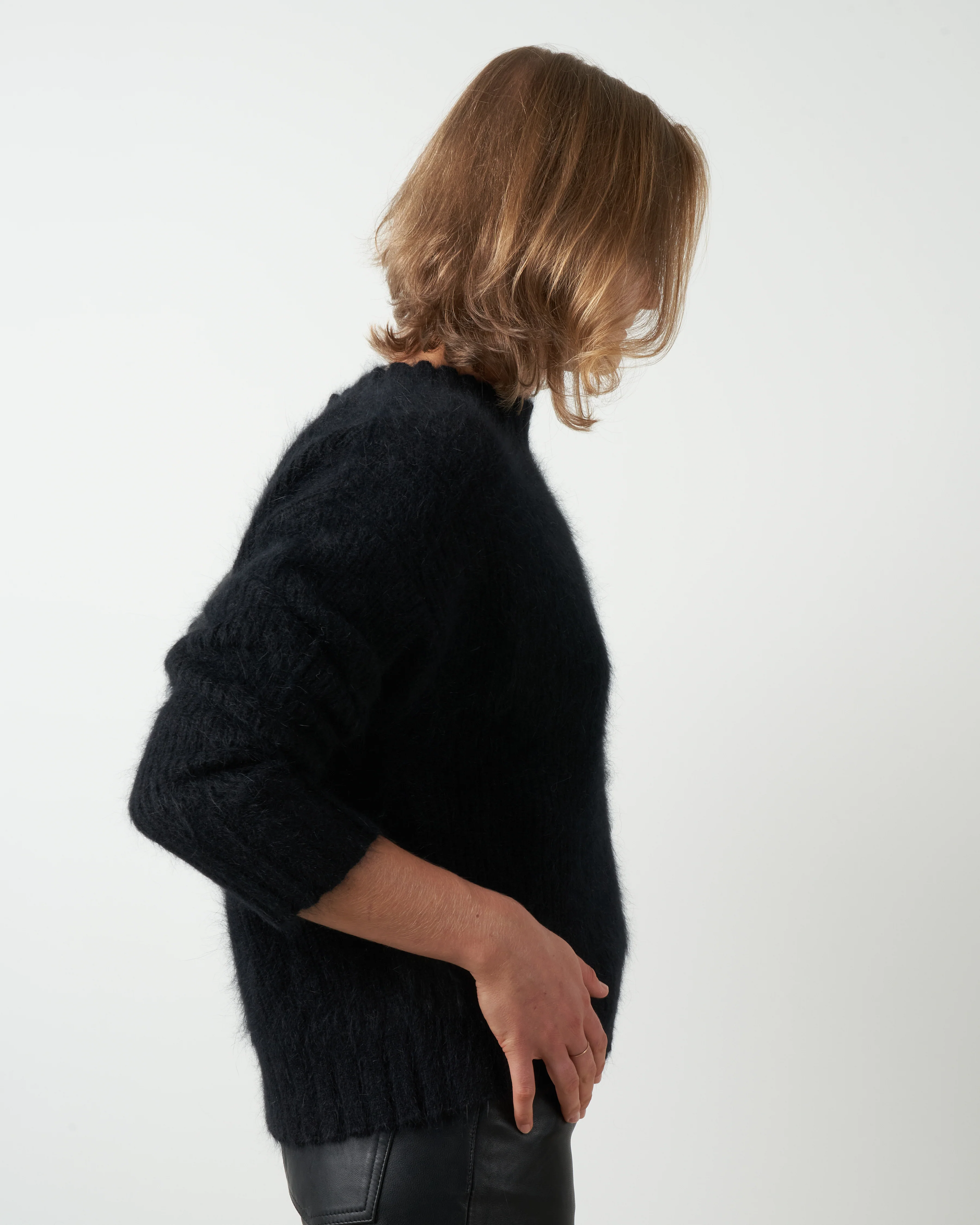 mixed angora pullover - black - Image 2