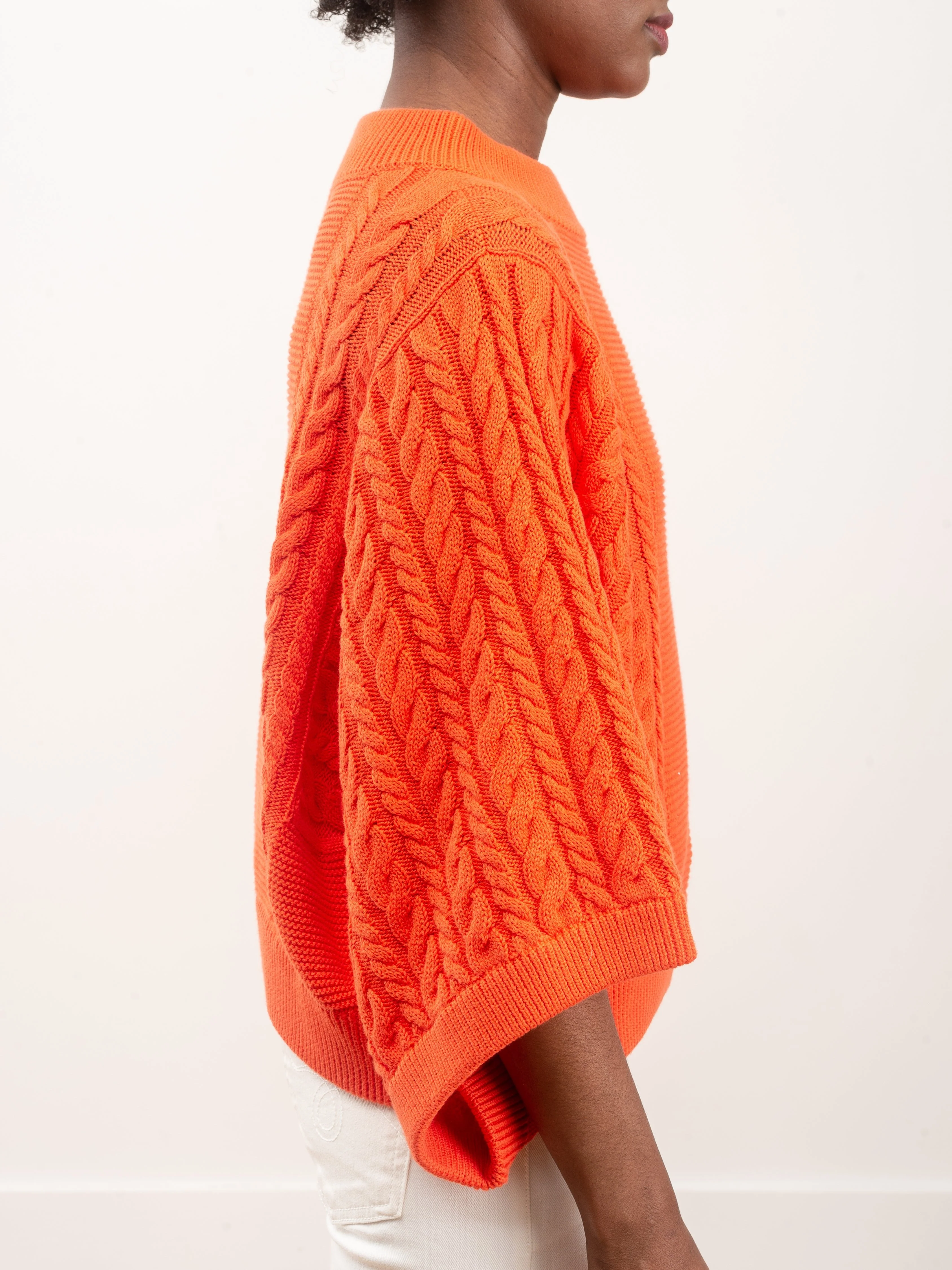 cable knit jumper - coral - Image 3