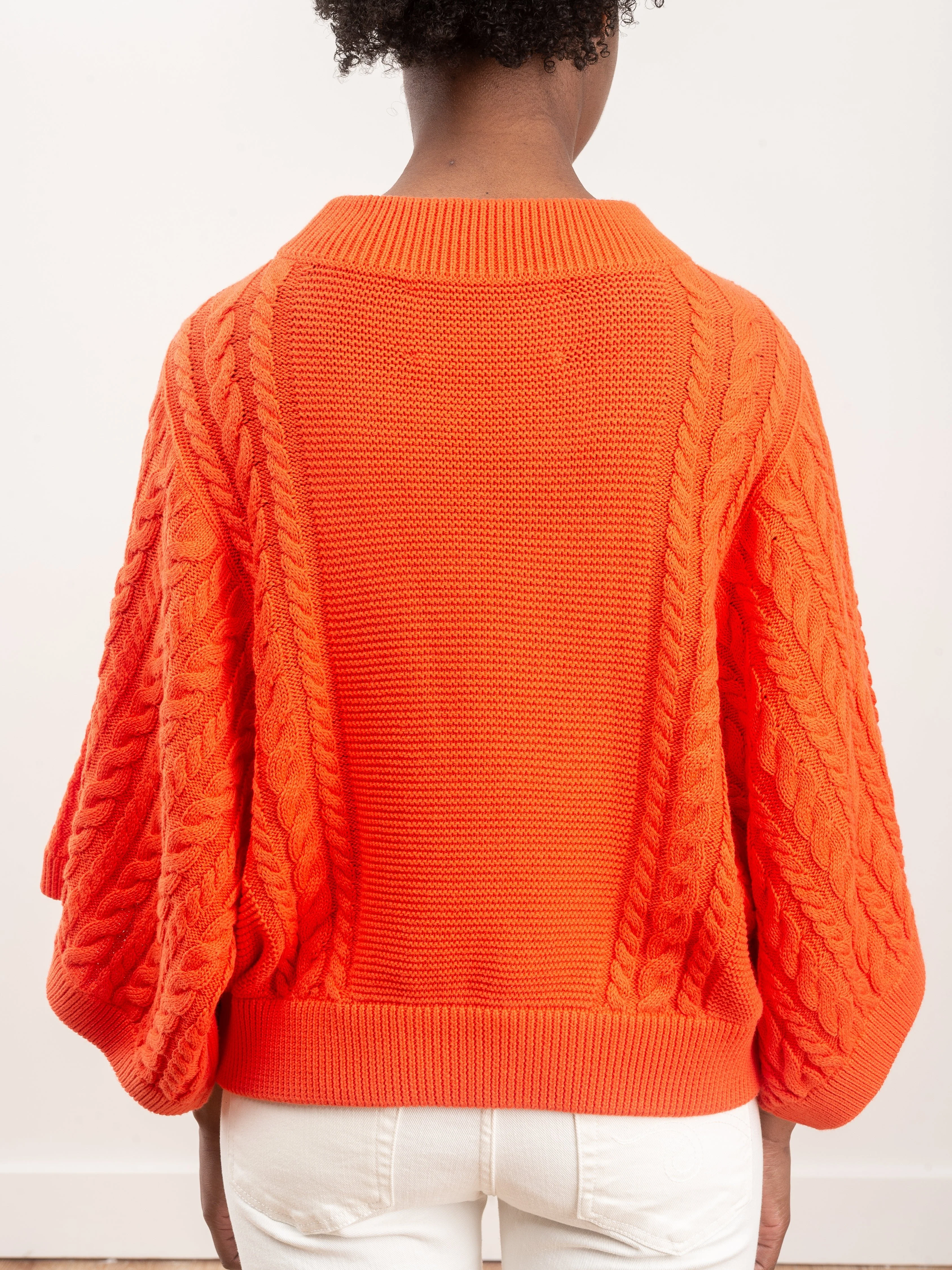 cable knit jumper - coral - Image 4