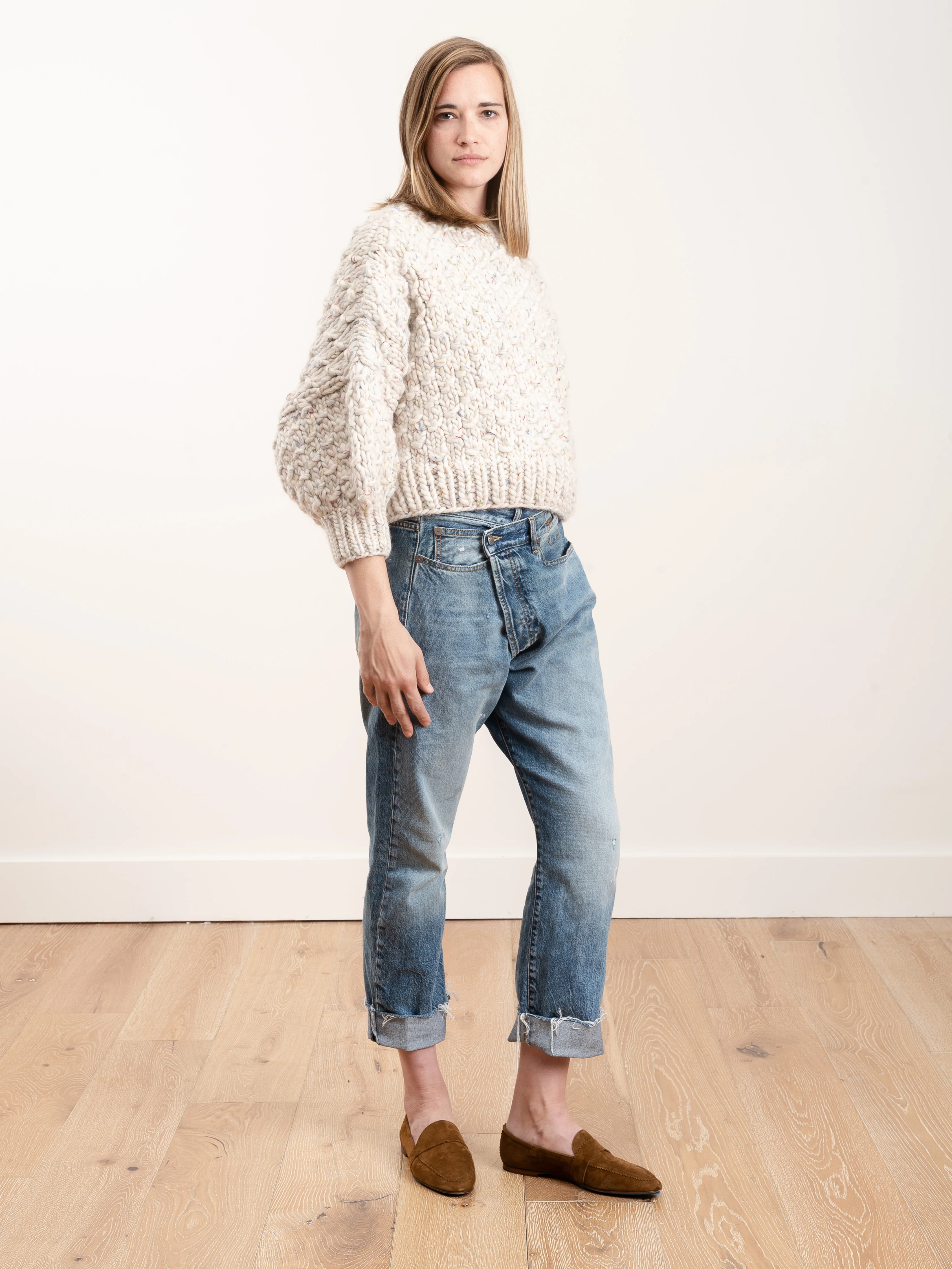 cropped crewneck - white - Image 2