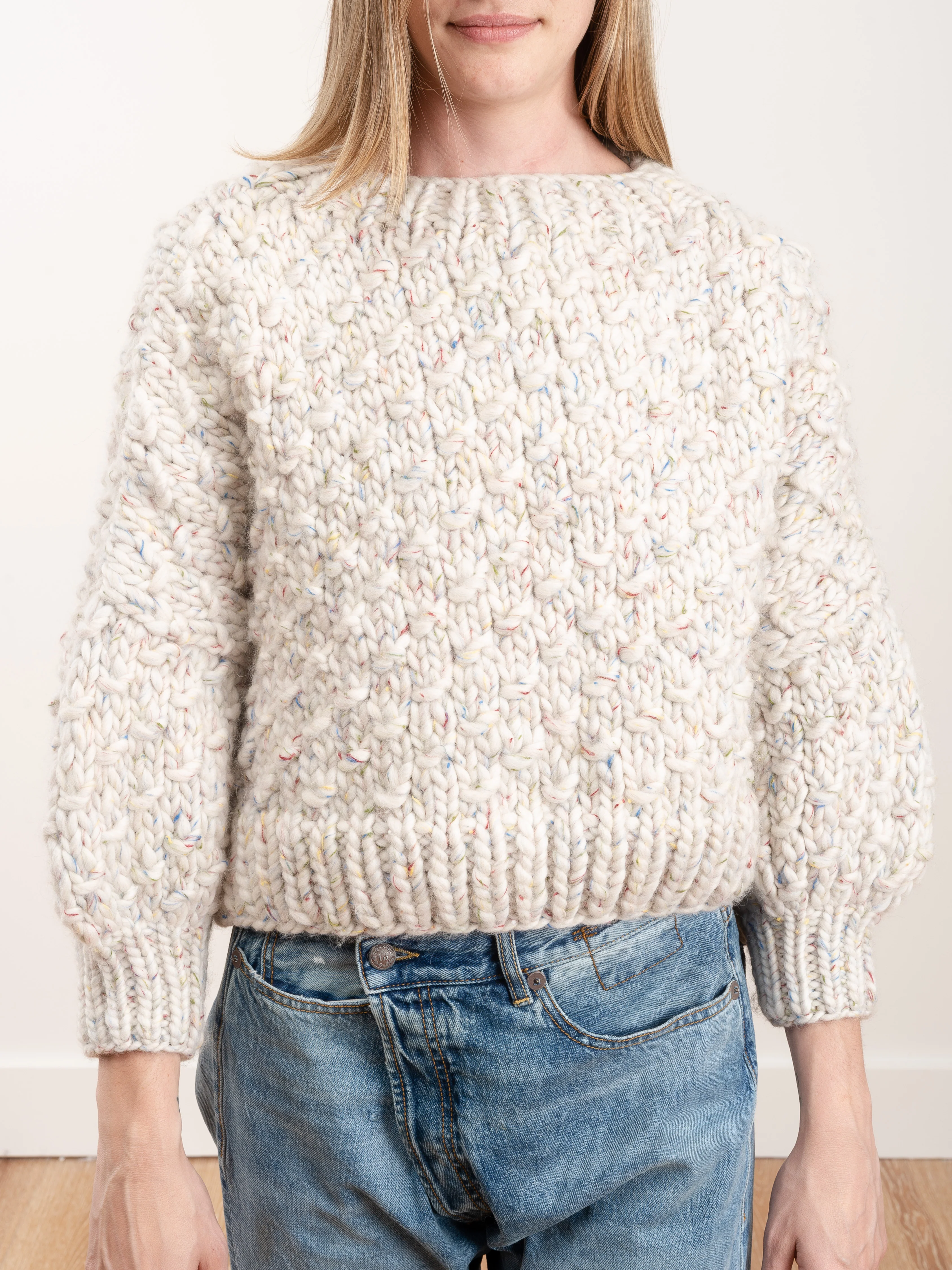 cropped crewneck - white - Image 3